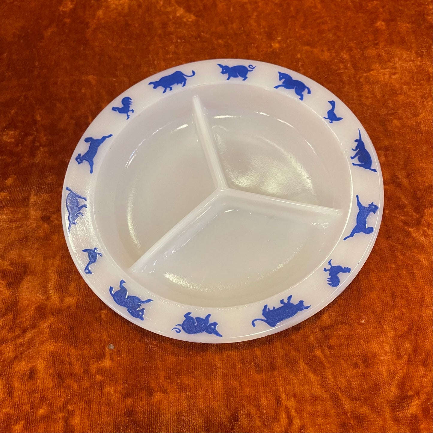 Milk Glass Divided Children's Dish