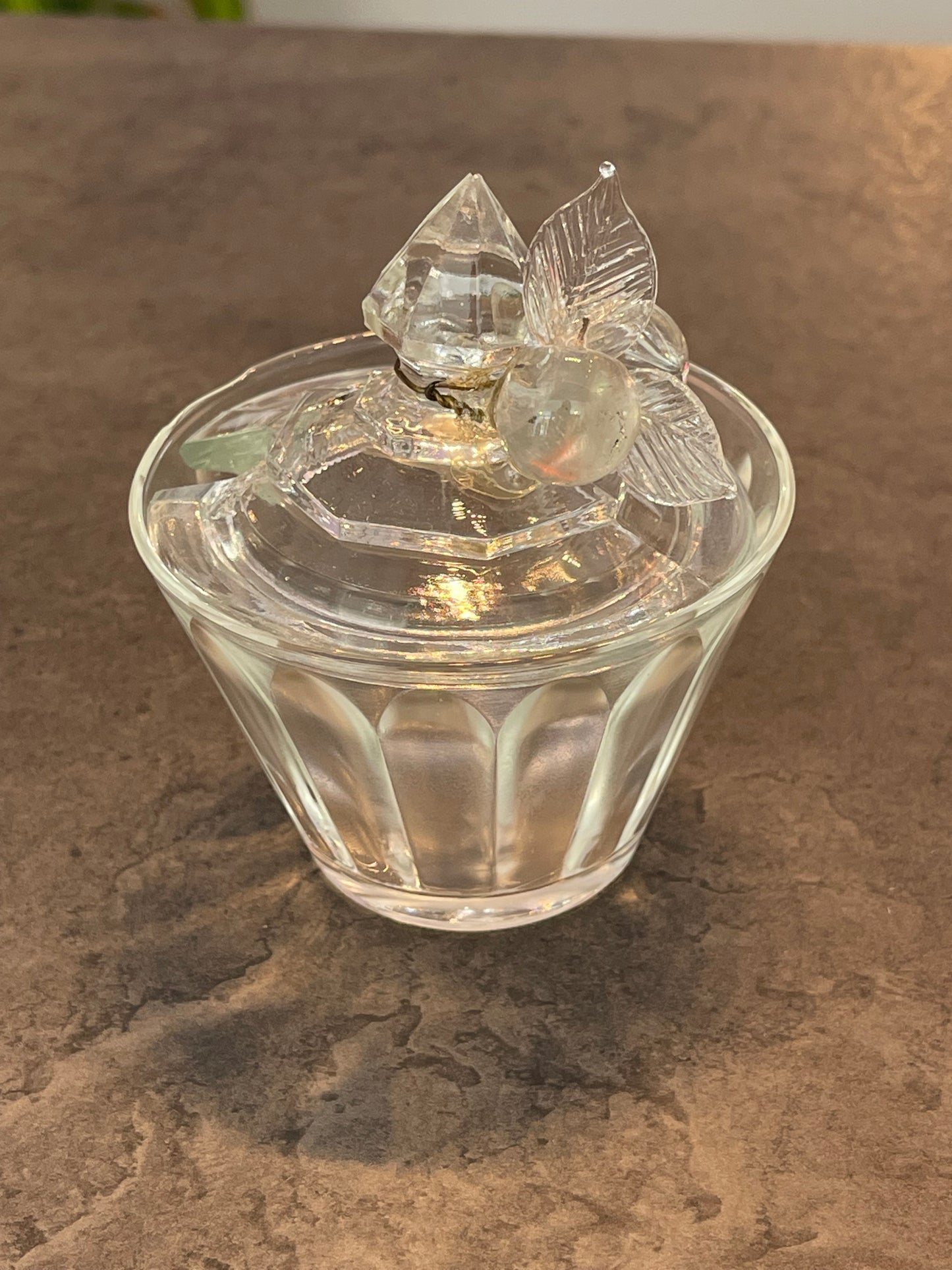 Set of 3 Cut Glass Jelly Jars