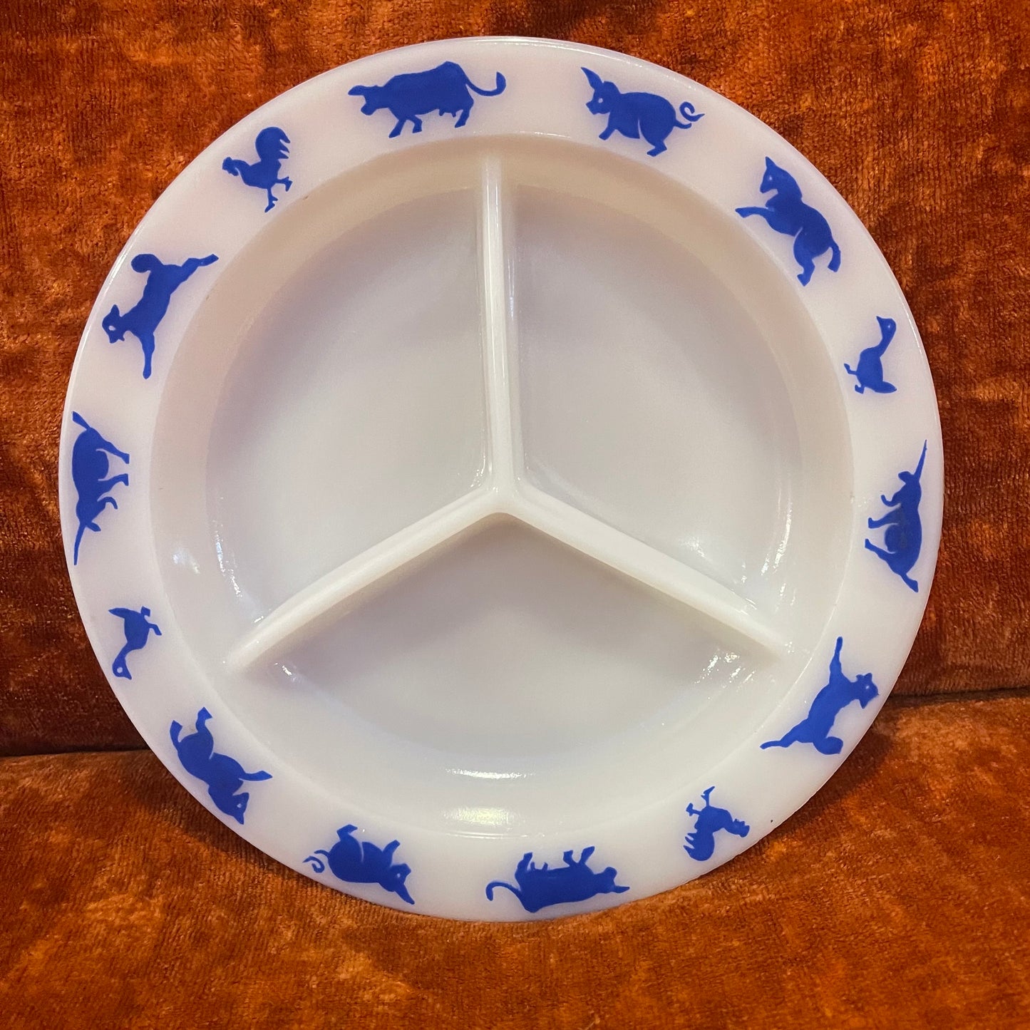 Milk Glass Divided Children's Dish
