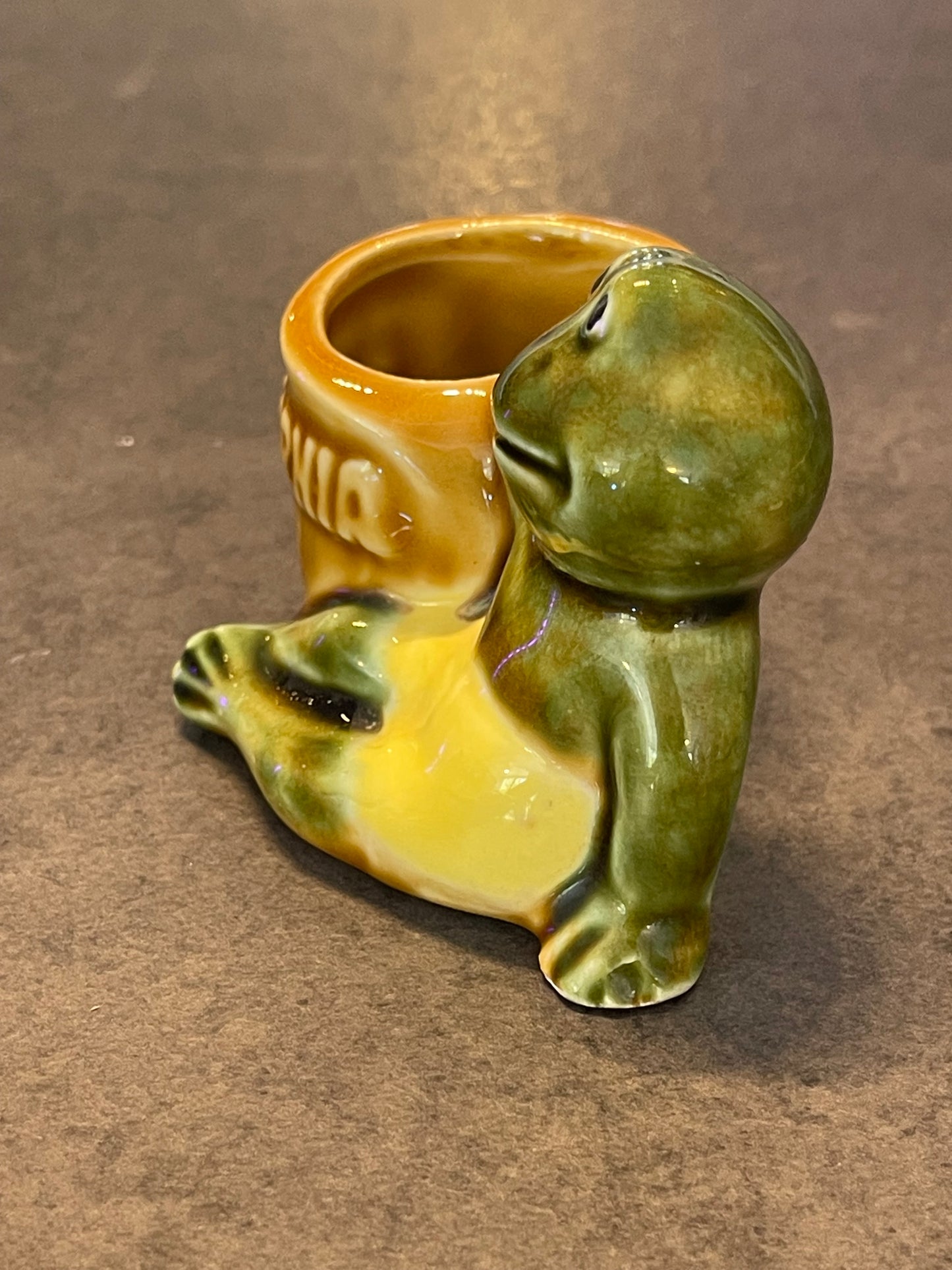 California Frog Ceramic Toothpick Holder