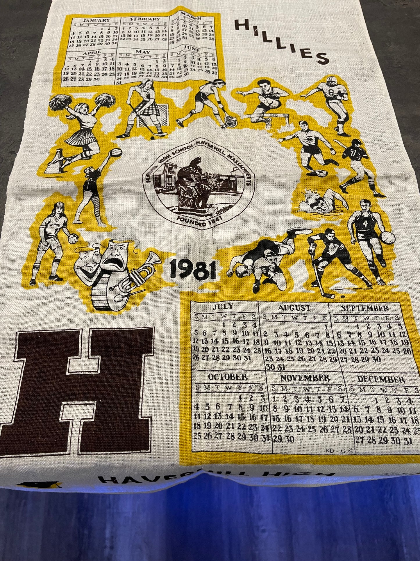 Haverhill Hillies 1981 Towel Calendar