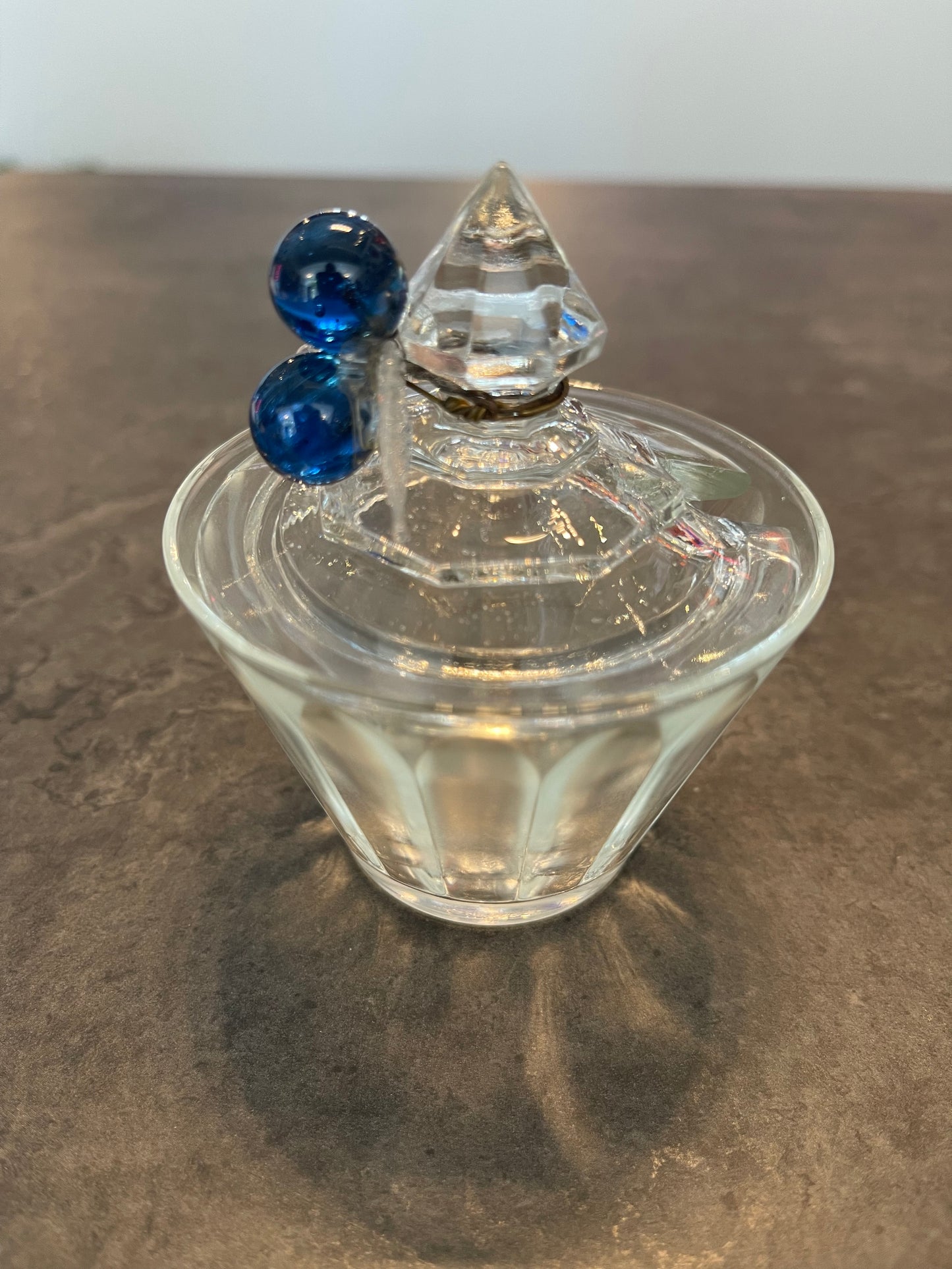 Set of 3 Cut Glass Jelly Jars