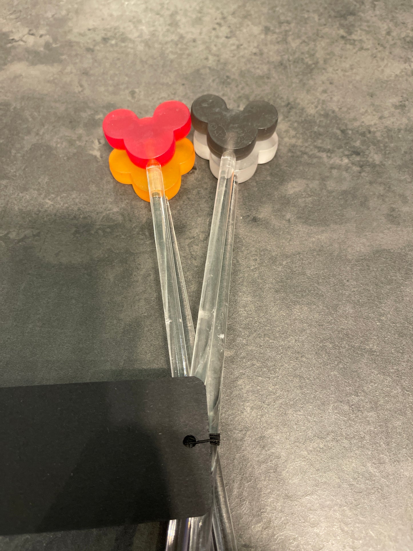 Set of 4 Mickey Mouse Plastic Drink Stirrers