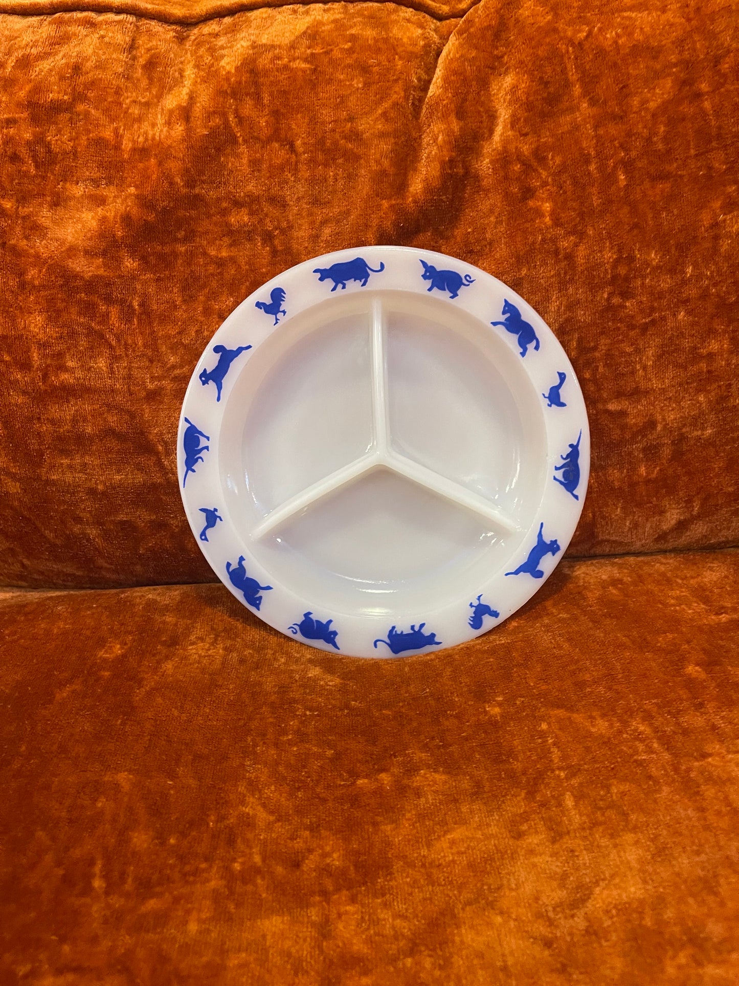Milk Glass Divided Children's Dish