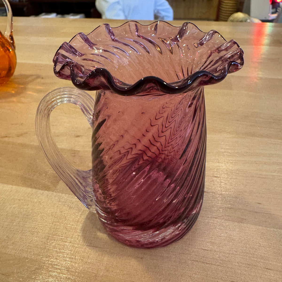 Purple Swirl Glass Creamer
