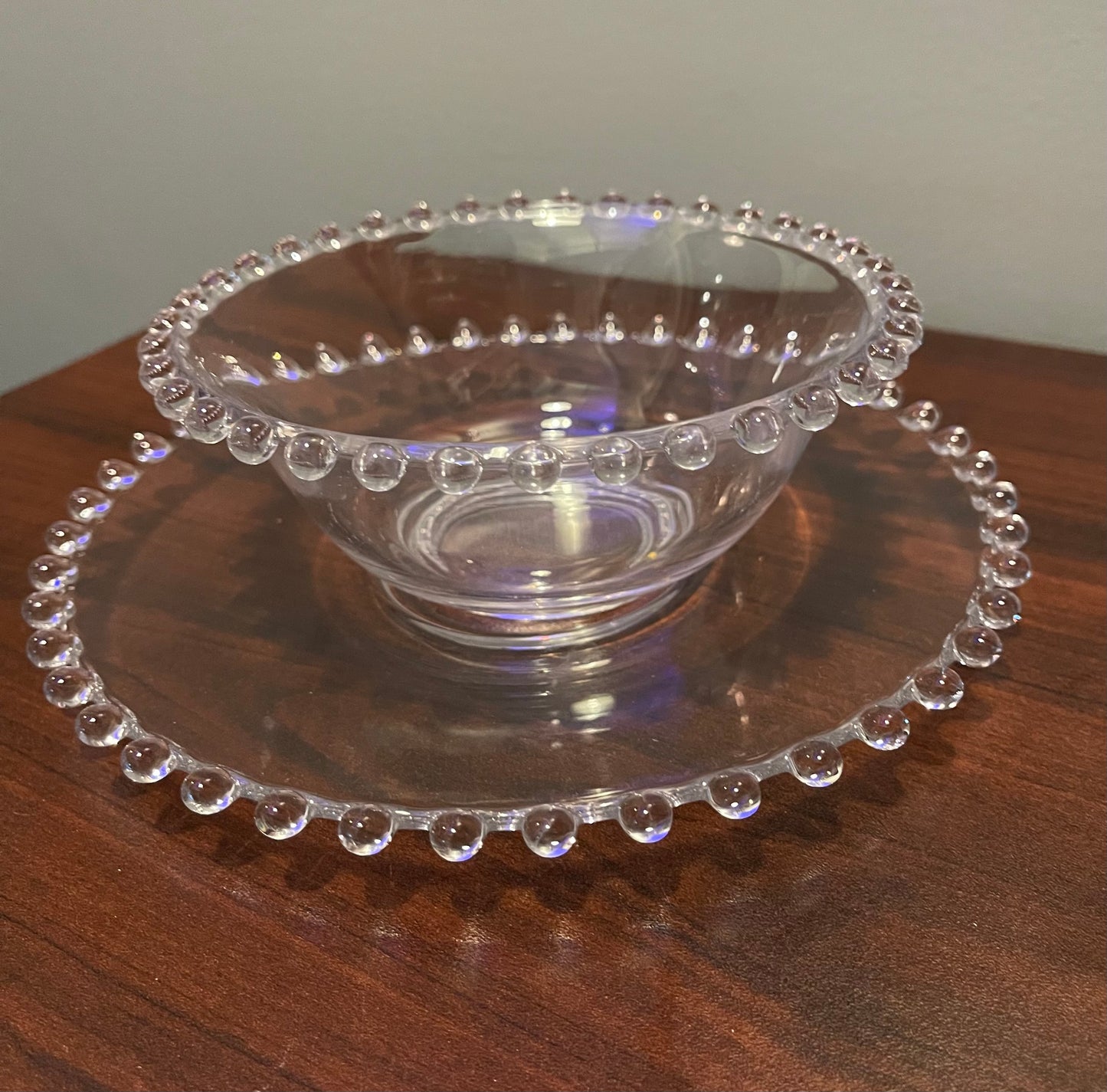 Candlewick Bowl and Saucer Set