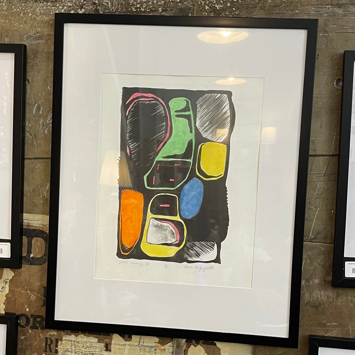 Original Abstract Block Print