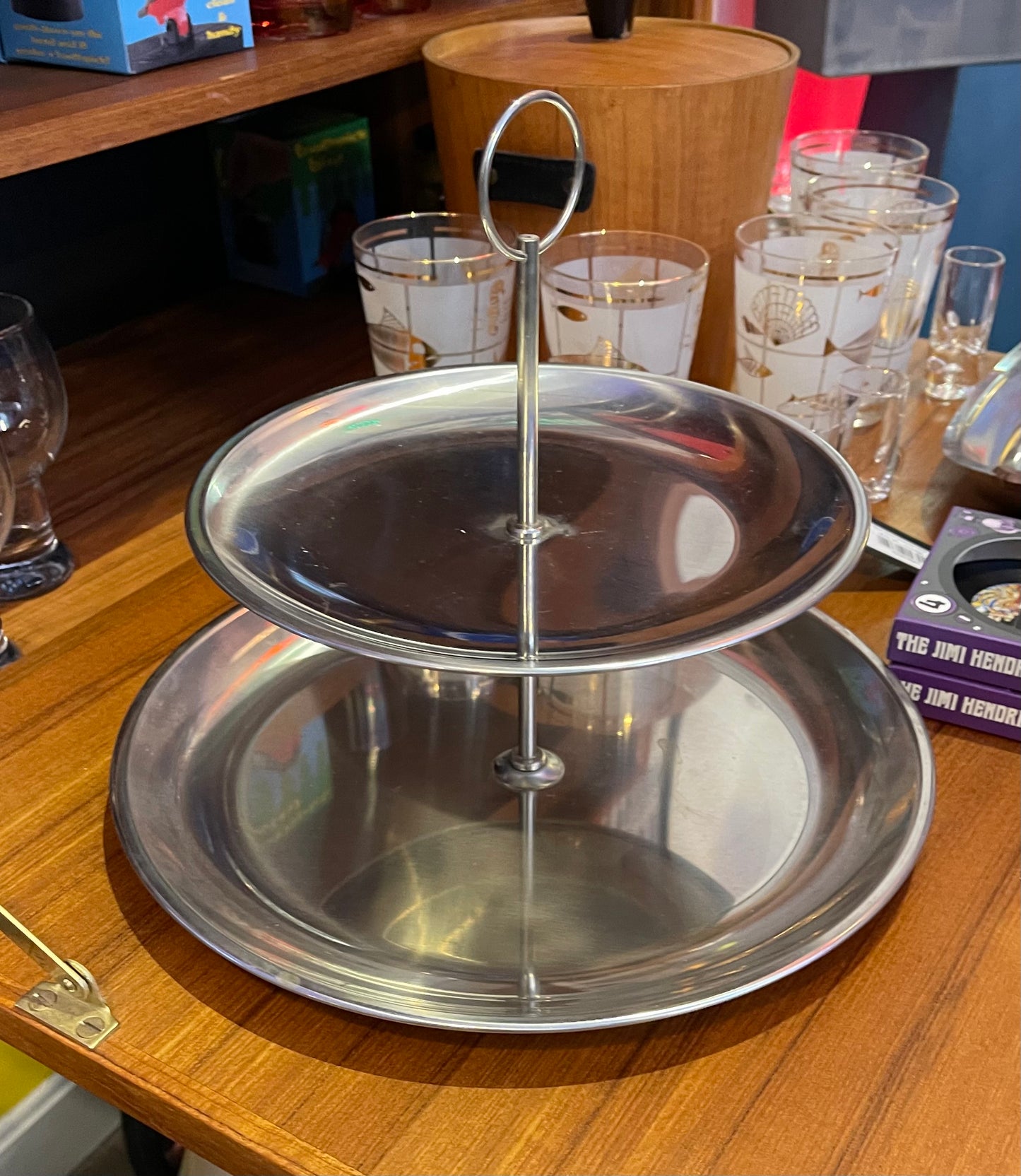 2 Tier Metal Serving Tray