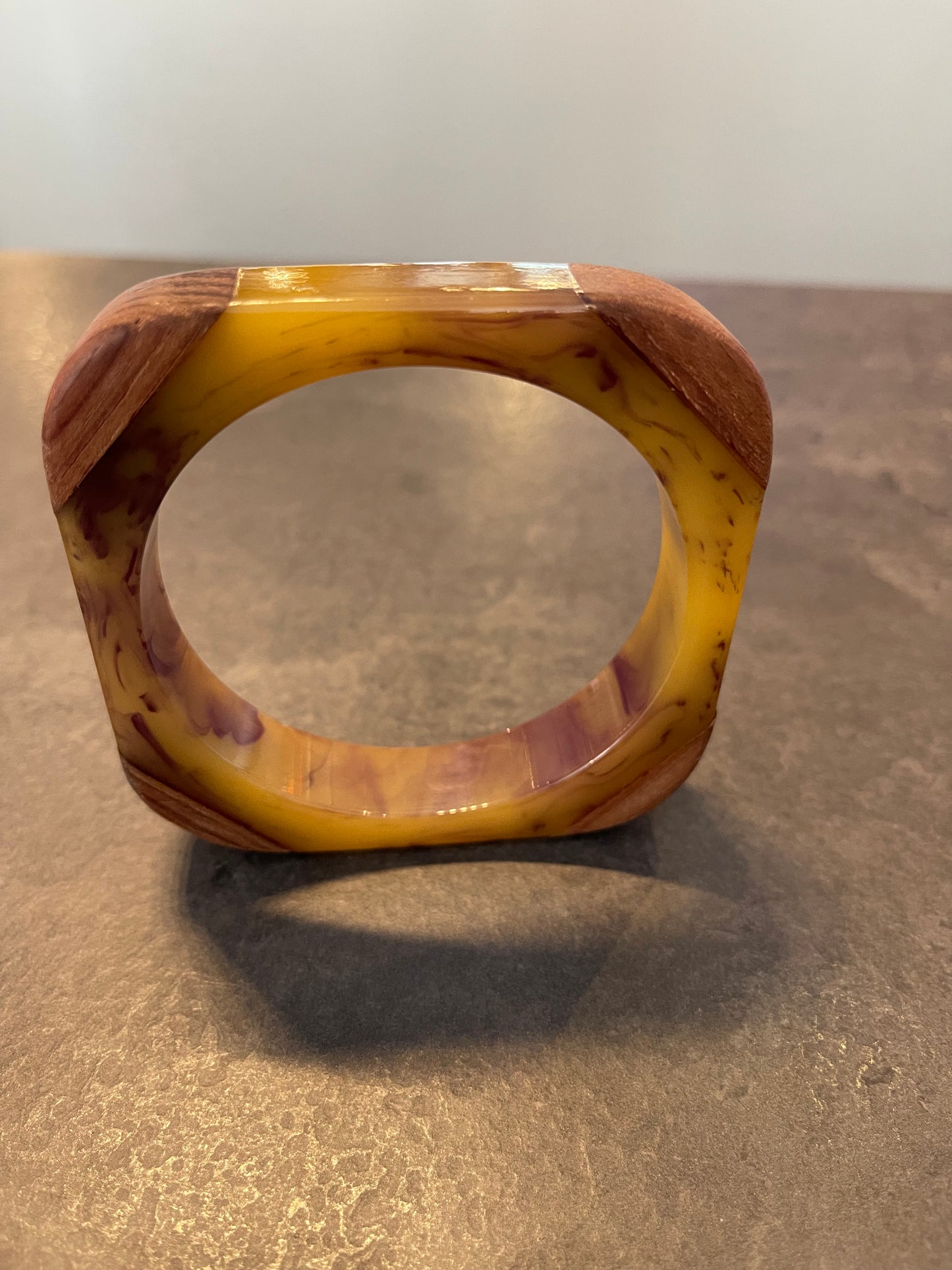 Bakelite and Wood Bangle Bracelet