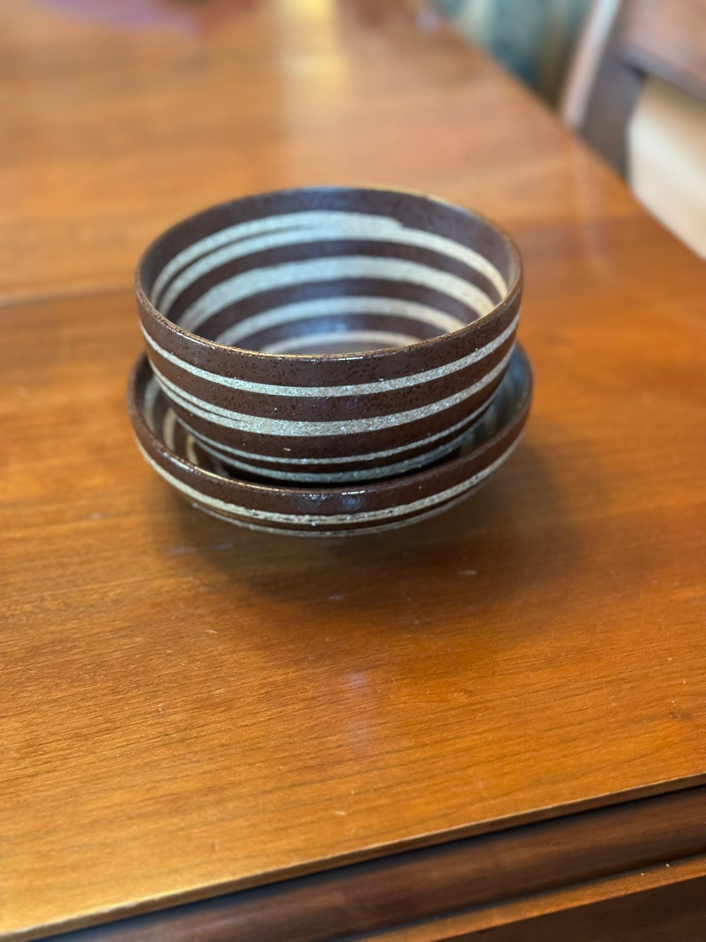 Brown Bowl and Saucer