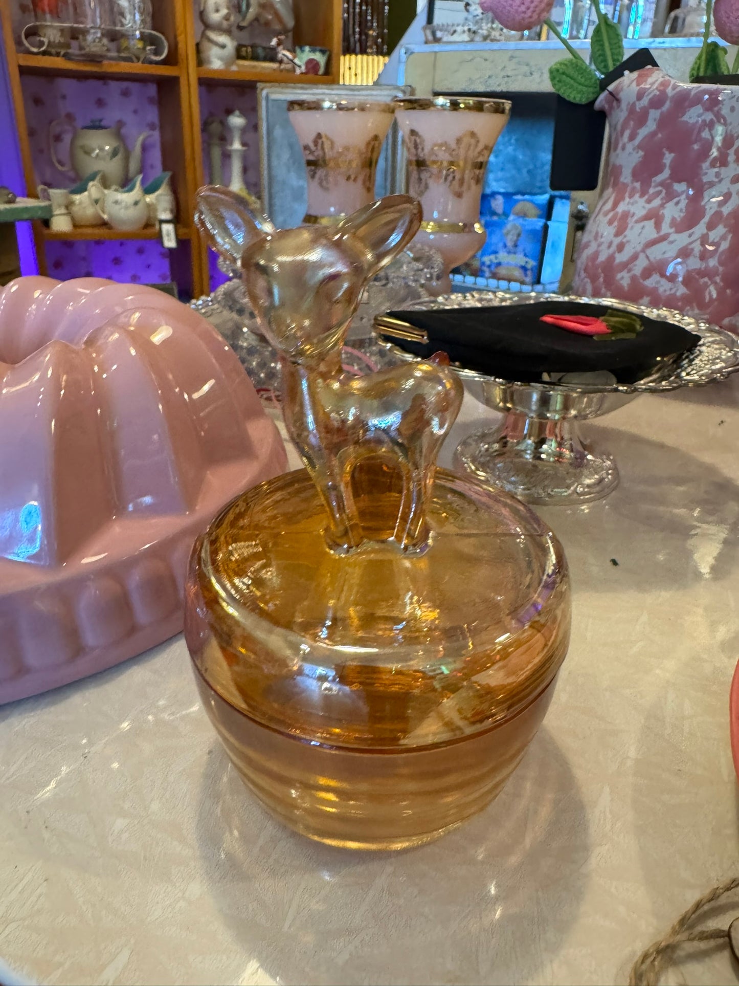 Deer Face Powder Jar