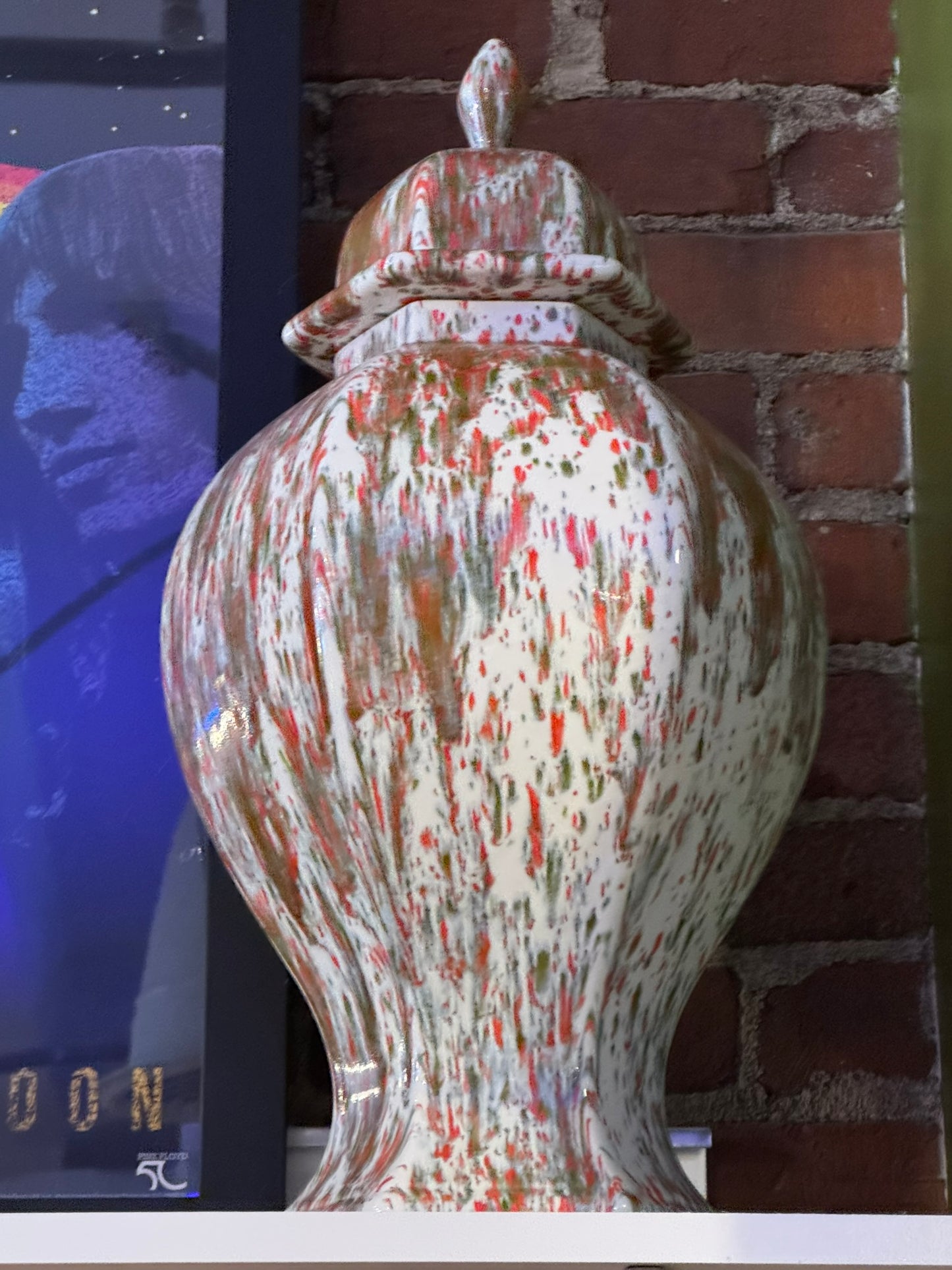 Lidded Speckled Vase