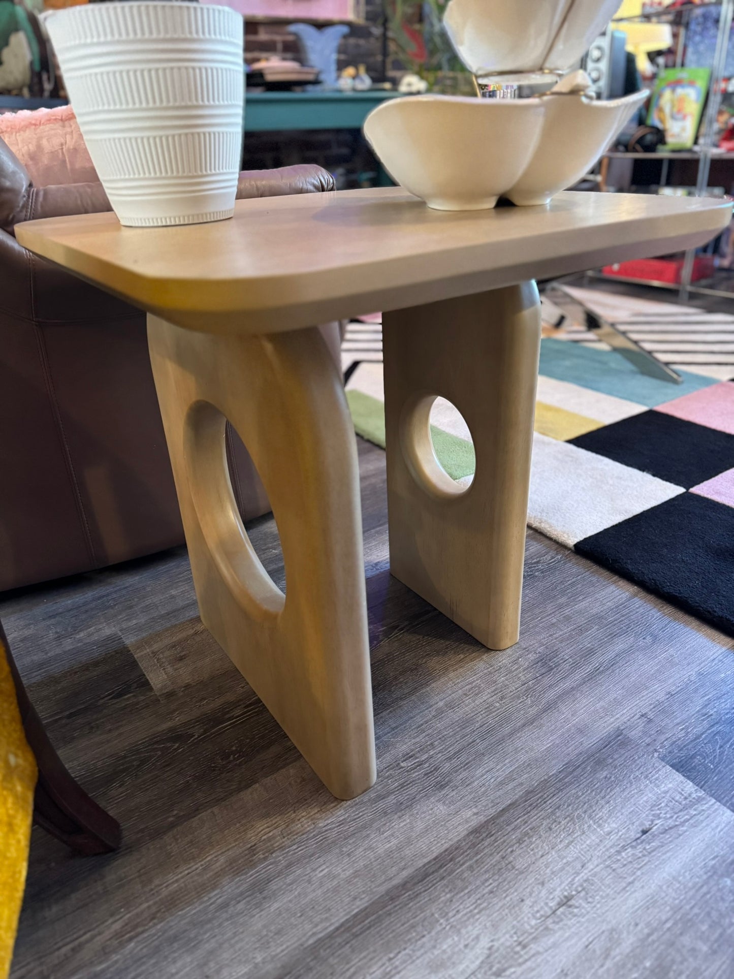 Oshana Modern White Oak End Table