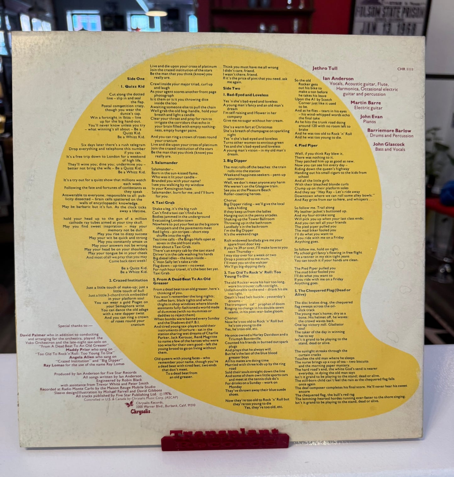Jethro Tull "Too Old to Rock 'n' Roll: Too Young to Die!" Vinyl