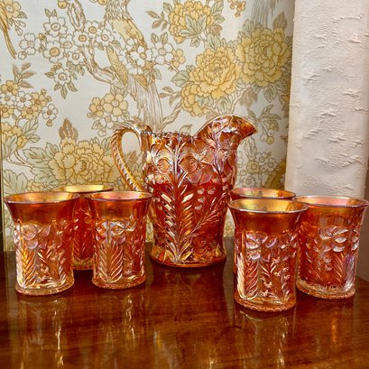 Carnival Pitcher/Glass Set of 6