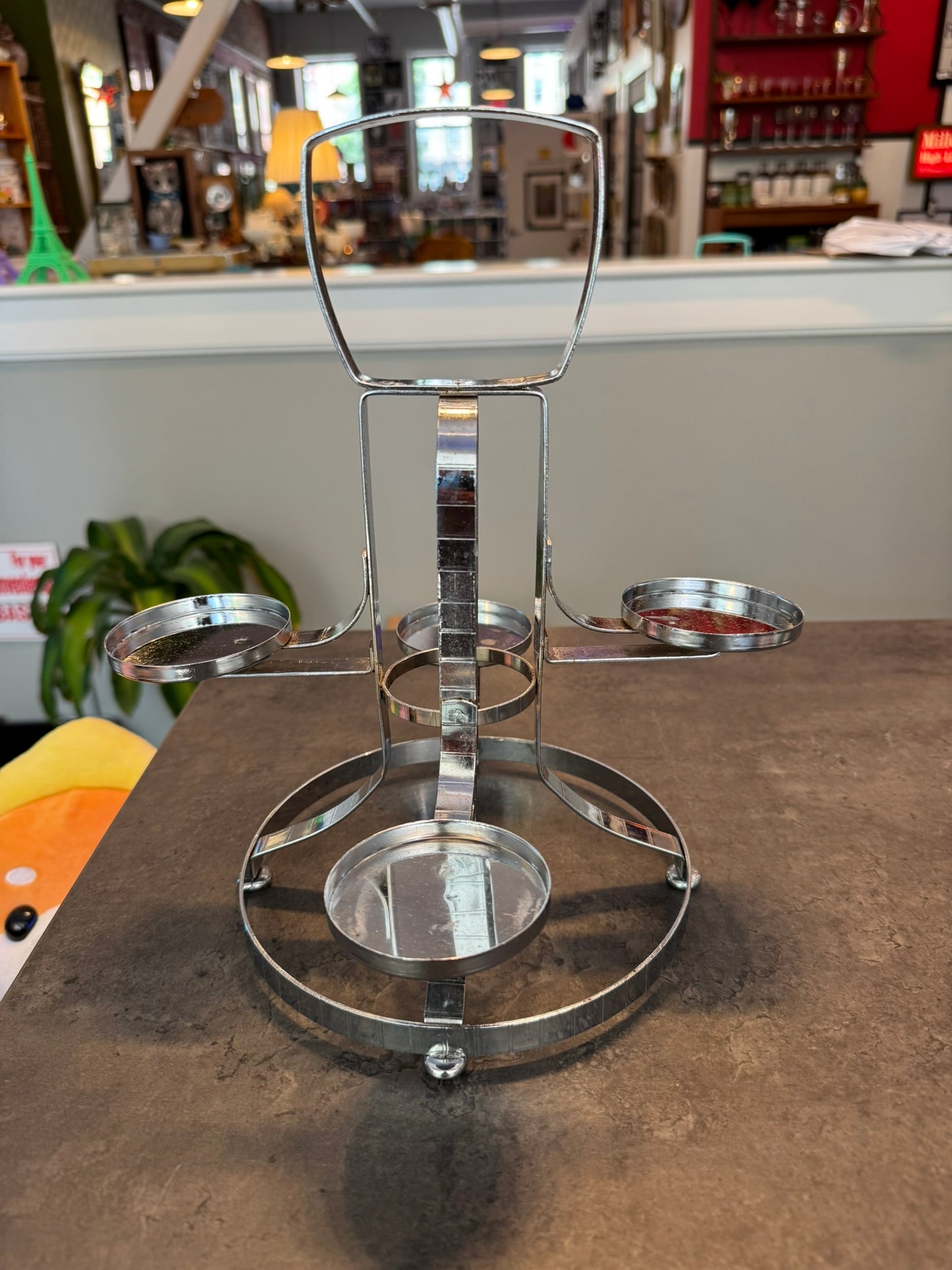 MCM Silver Glass Snack Holder
