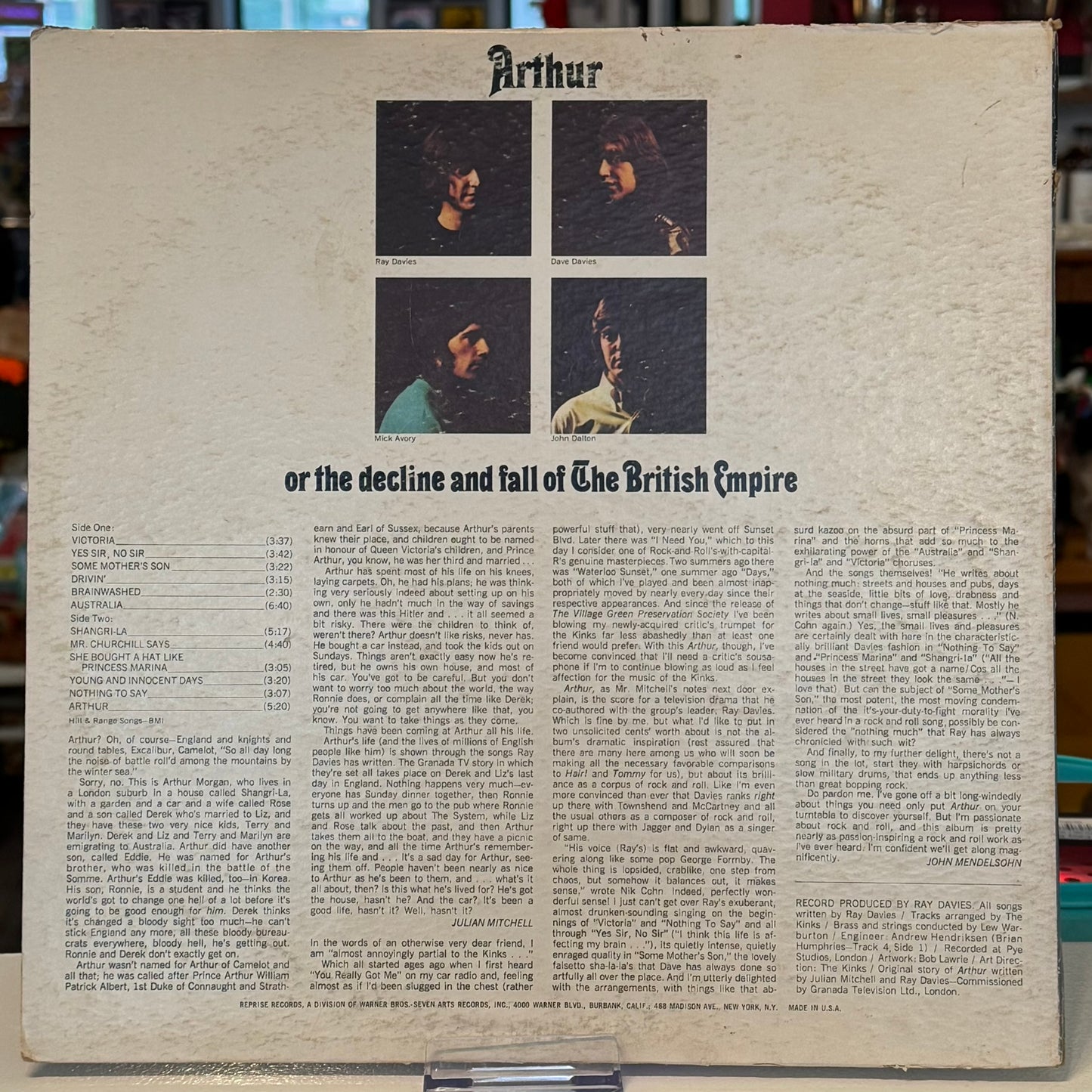 The Kinks - "Arthur or the Decline and Fall of the British Empire" Vinyl
