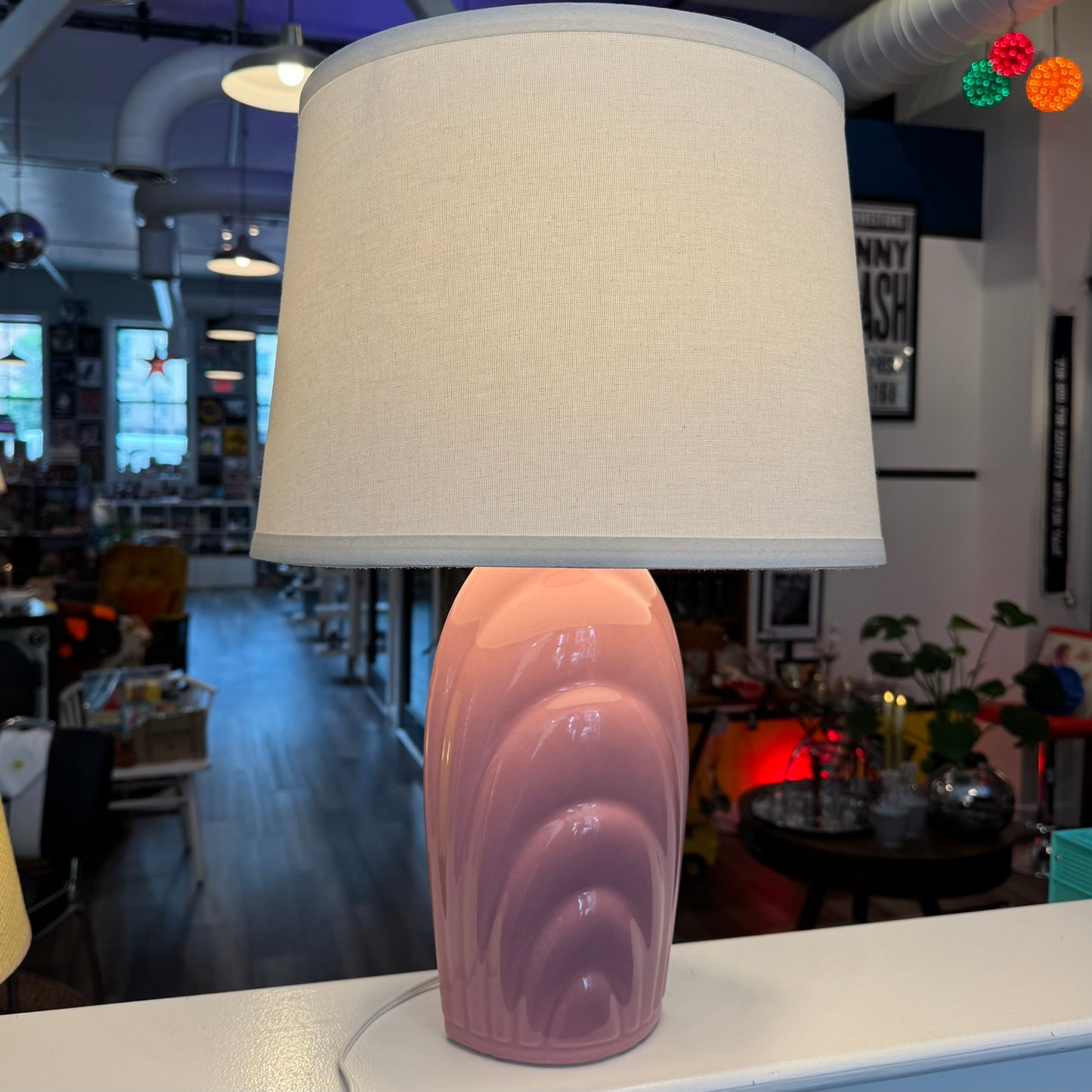 Dusty Rose Pink Vintage Lamp Deco Style