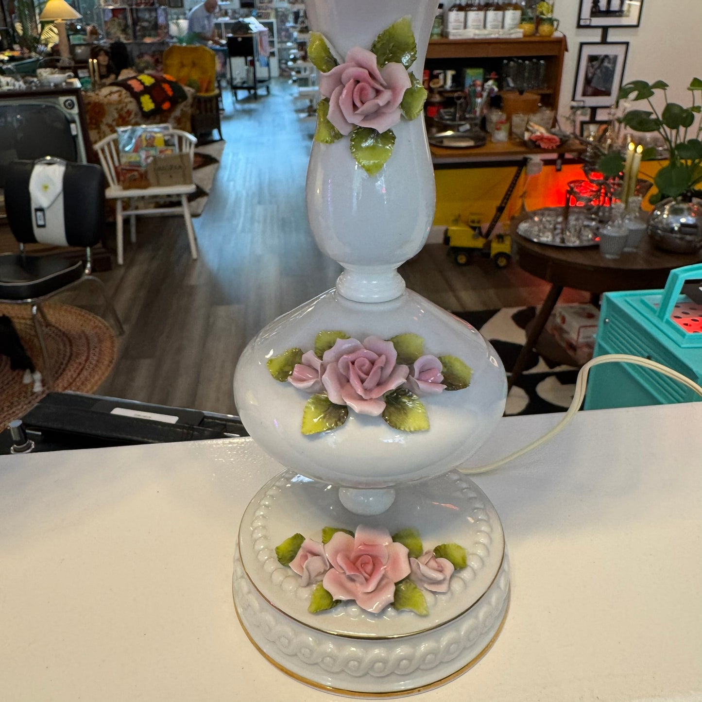 Pair of Vintage Porcelain Capodimonte Style Lamps
