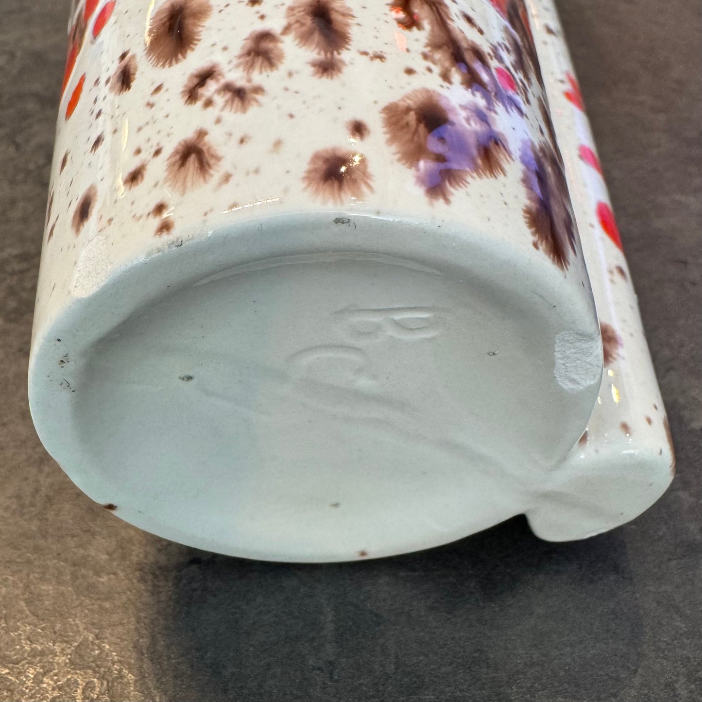 Vintage MCM Splatterware Glazed Vase