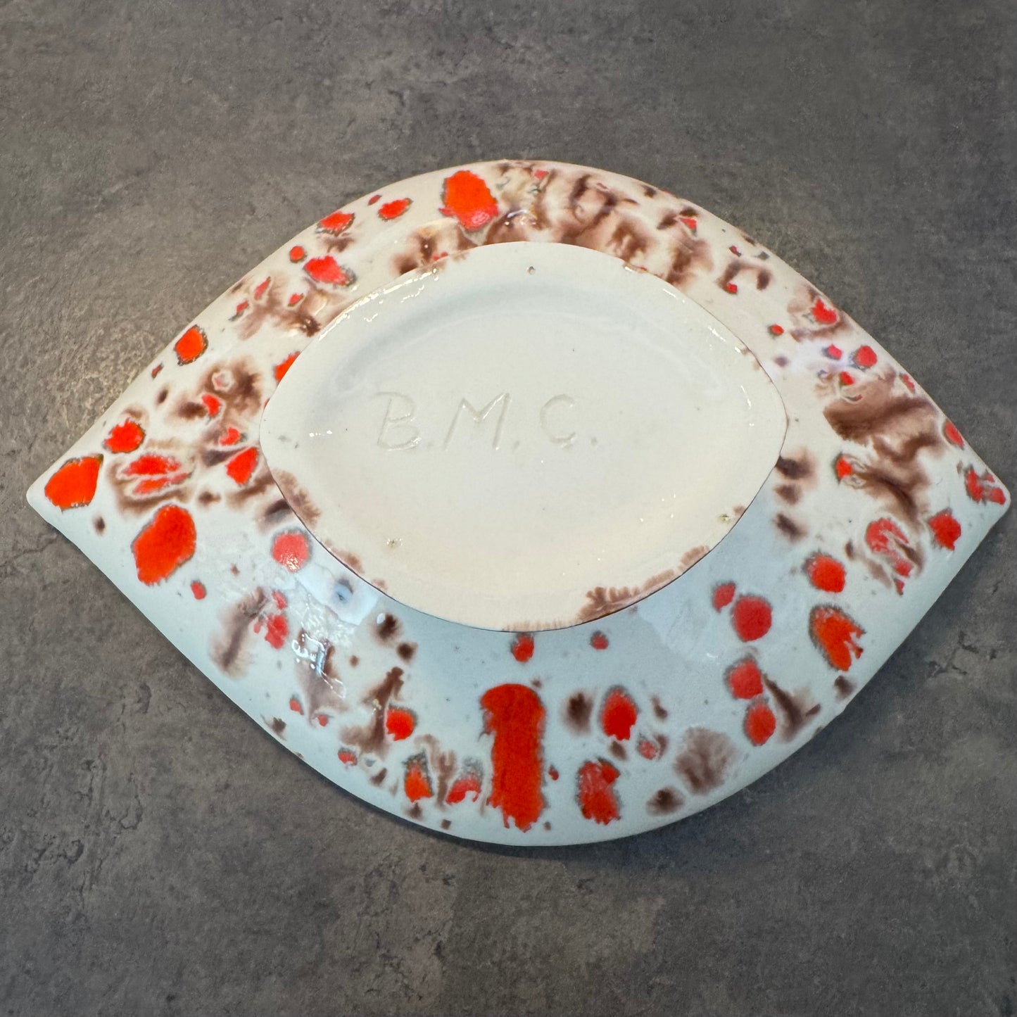 Vintage MCM Splatterware Glazed Bowl