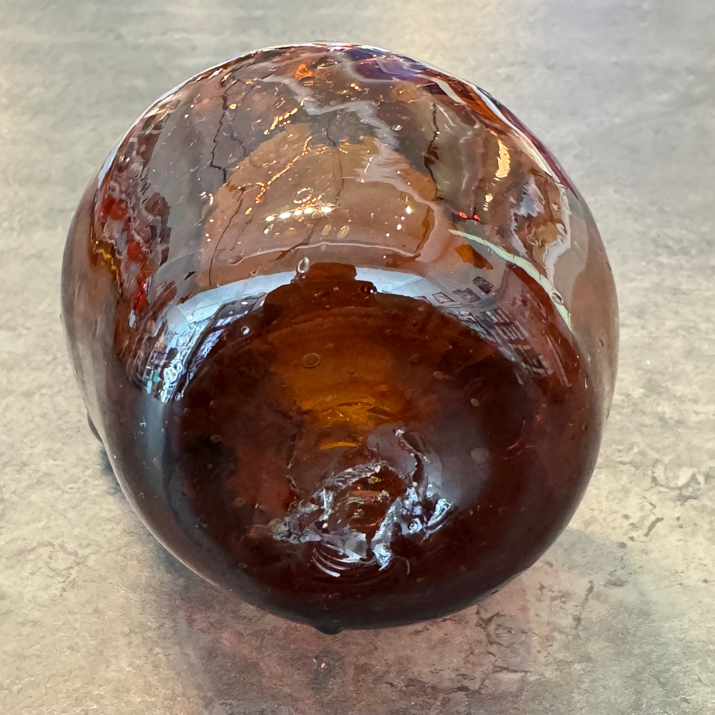 Brown Glass Pitcher 4"H