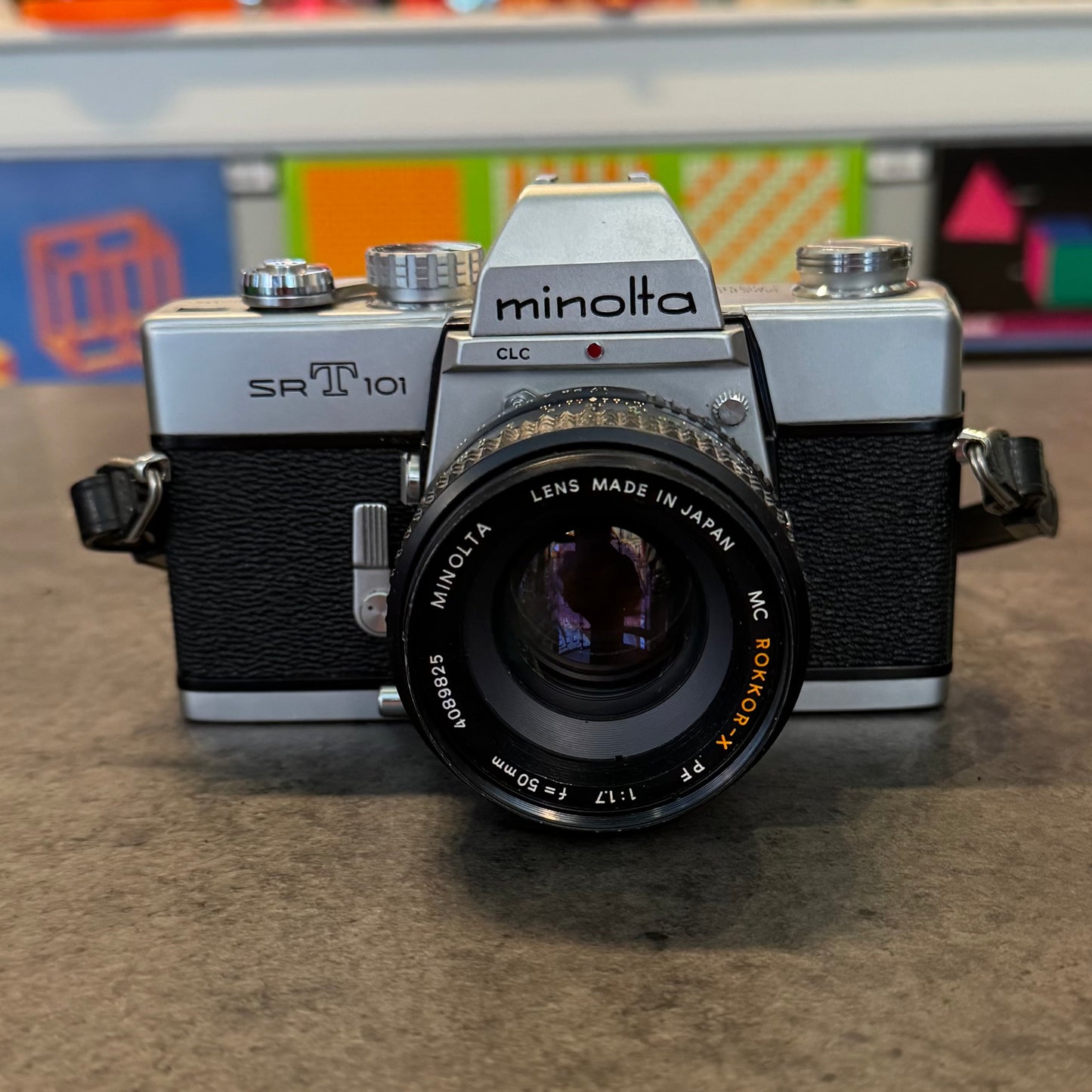 Minolta SR-T 101 is a 35mm SLR camera w/Lens (Working)
