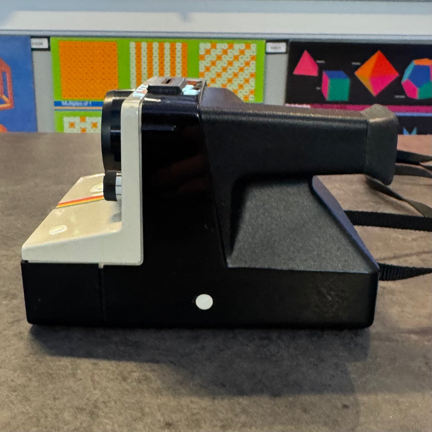 Polaroid OneStep SX-70 White Rainbow Stripe Instant Film Camera - Tested & Working