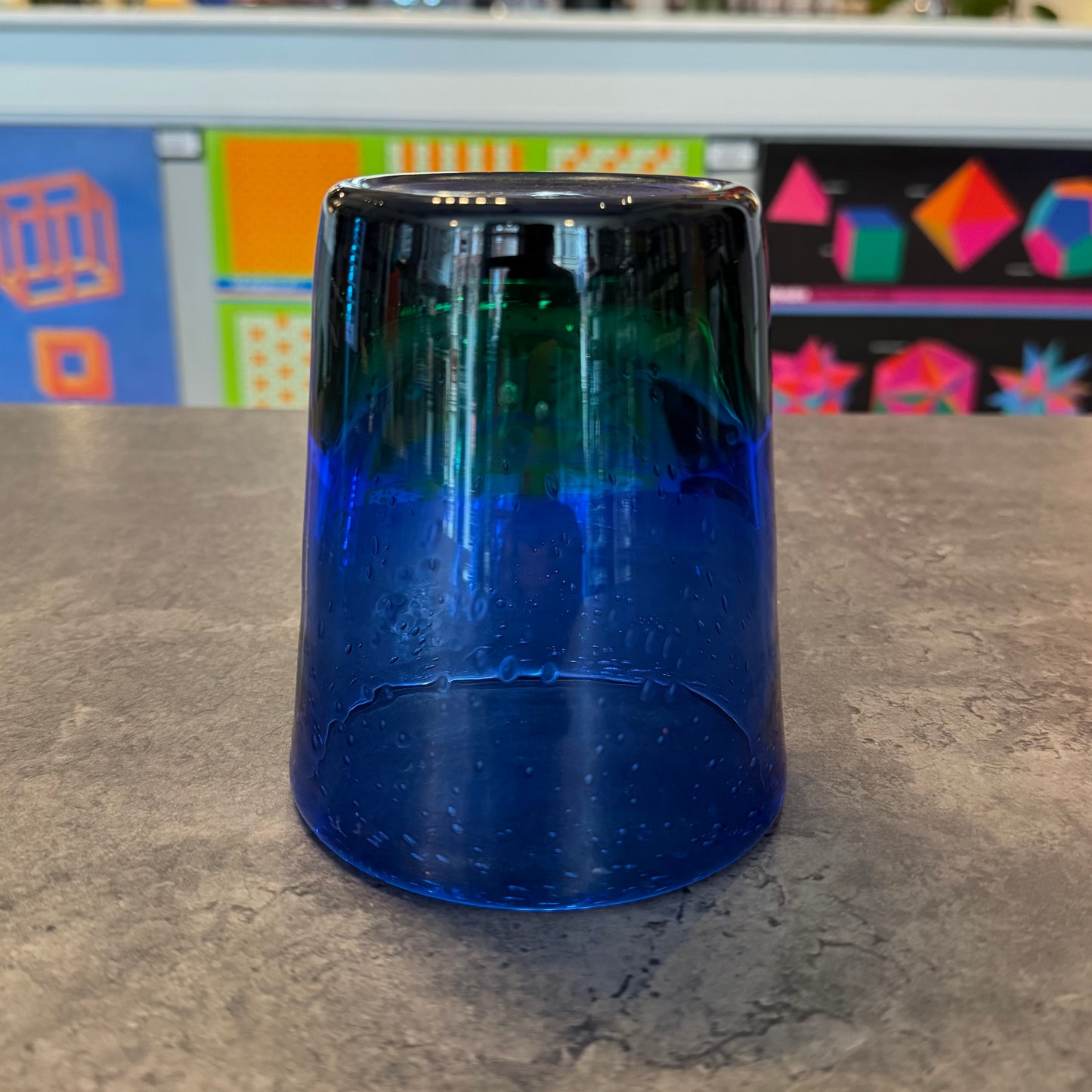 Blue and Green Blown Glass