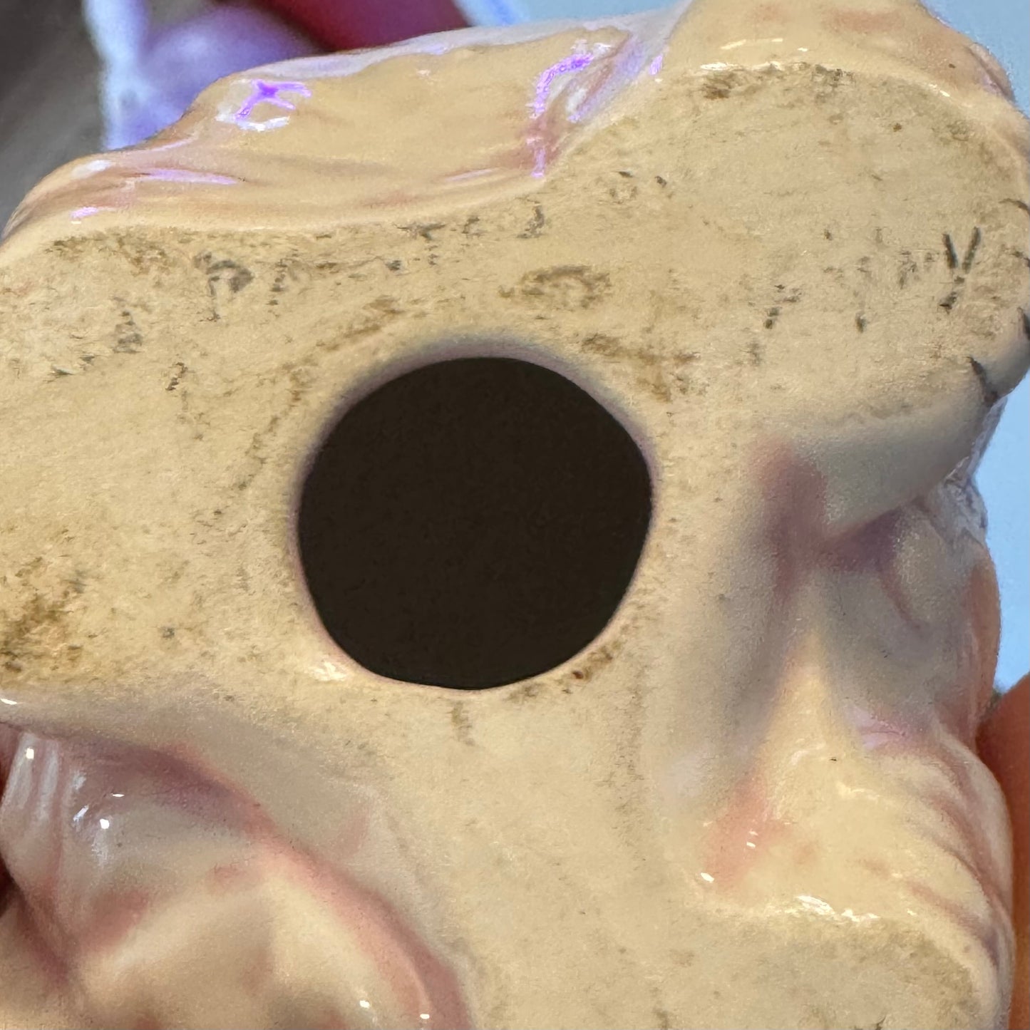 Vintage White and Pink Kitten Figure