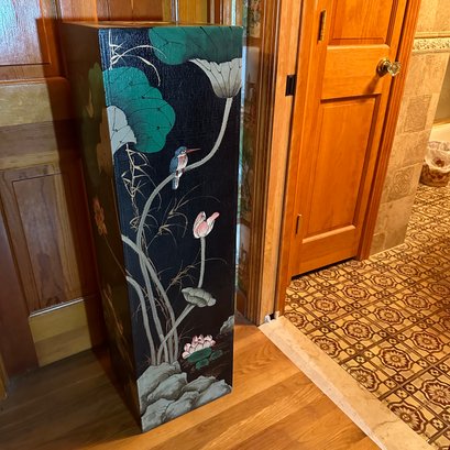 Black Lacquer Chinoiserie Pedestal