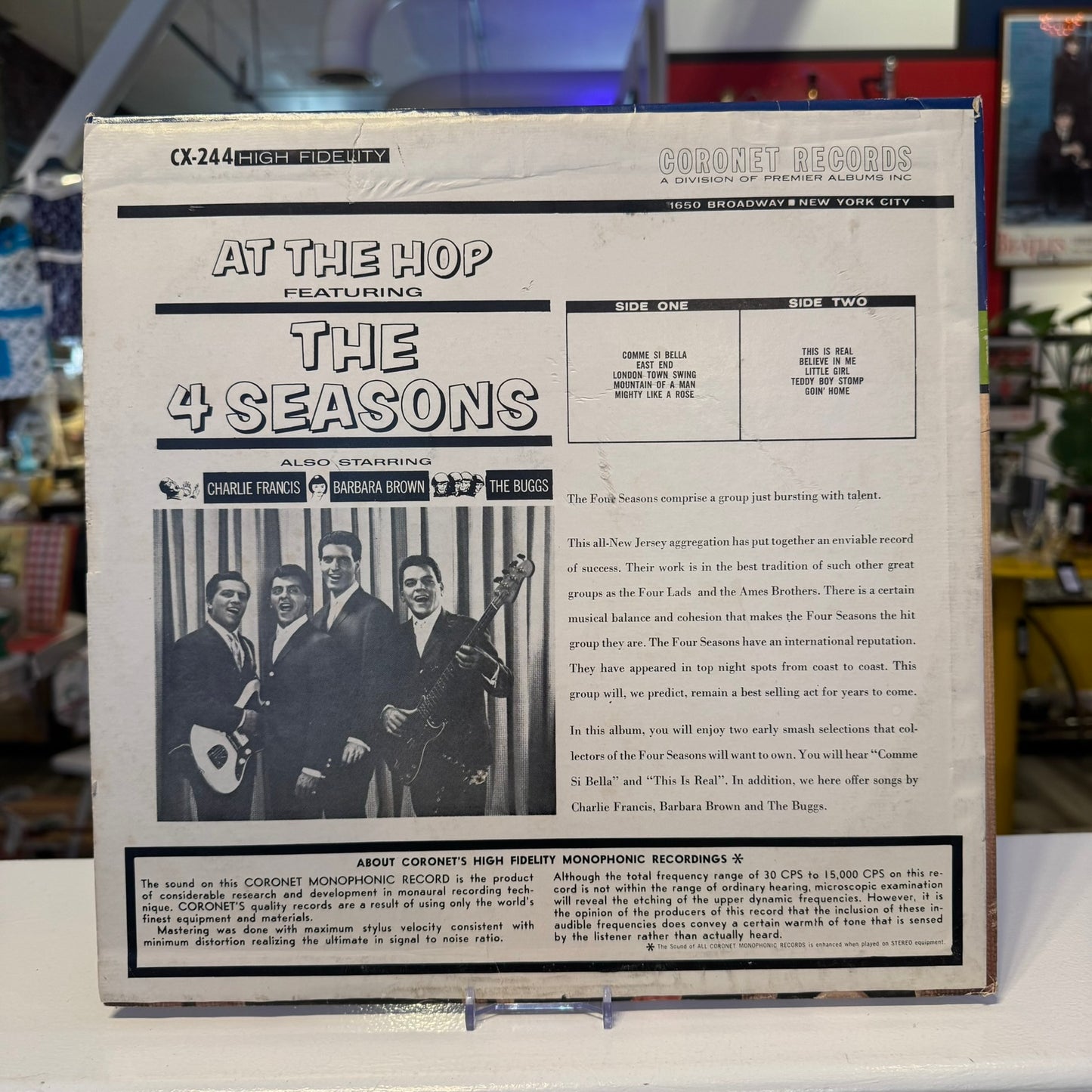 The 4 Seasons "At the Hop" Vinyl
