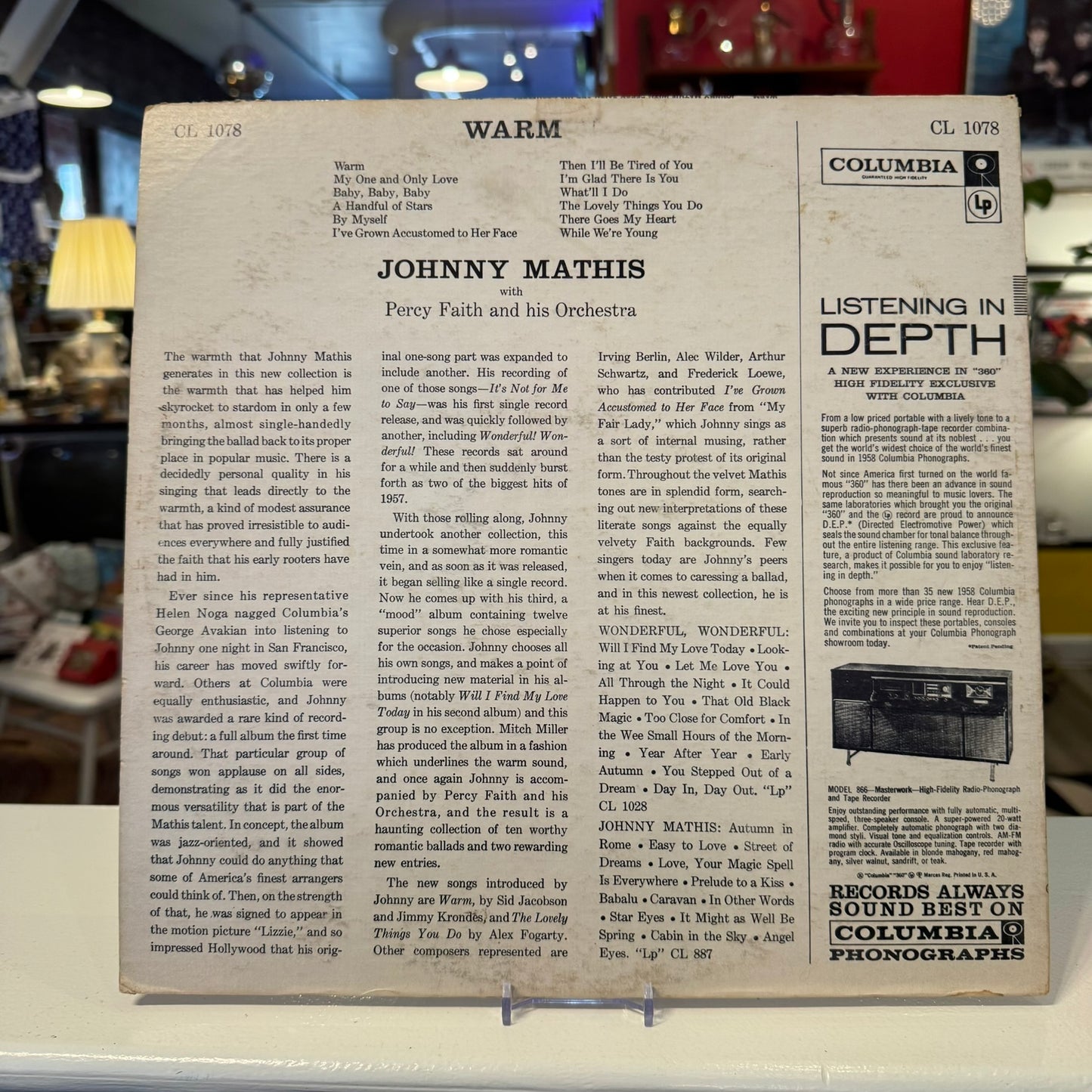 Johnny Mathis "Warm" Vinyl