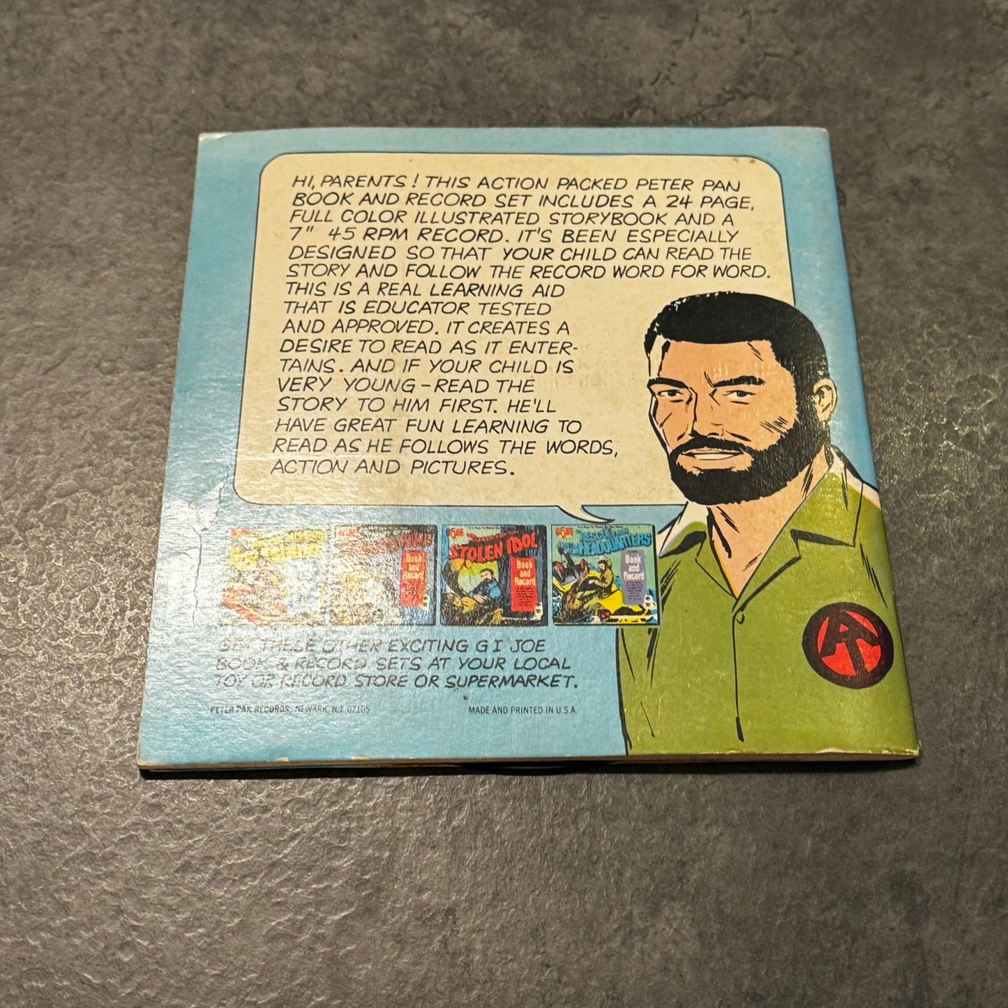 GI Joe - The Search For The Stolen Idol Record and Book - 7" 1973