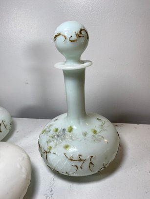 Pair of Floral Dresser Bottles