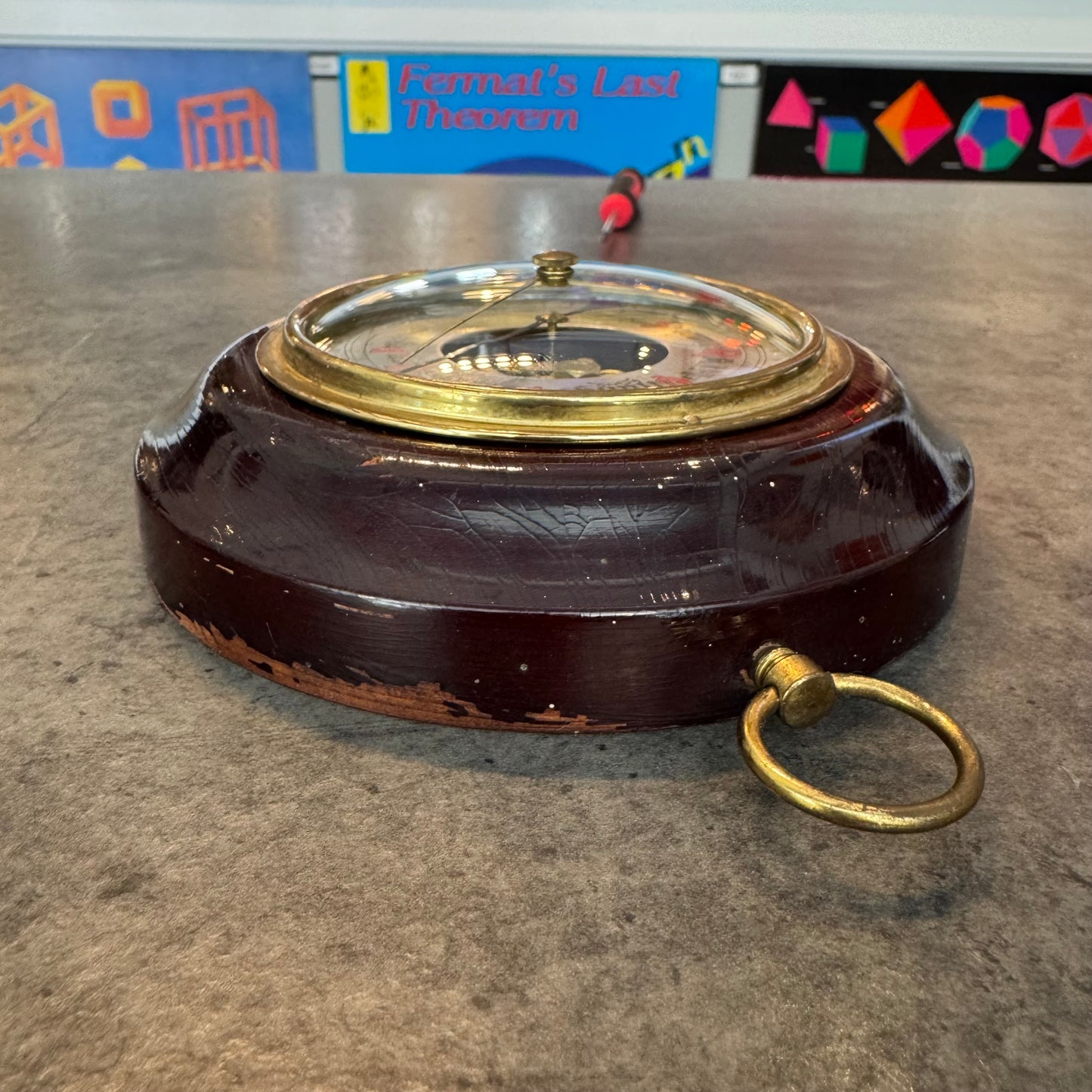 German Wood-Cased Aneroid Barometer - Precision Weather Instrument