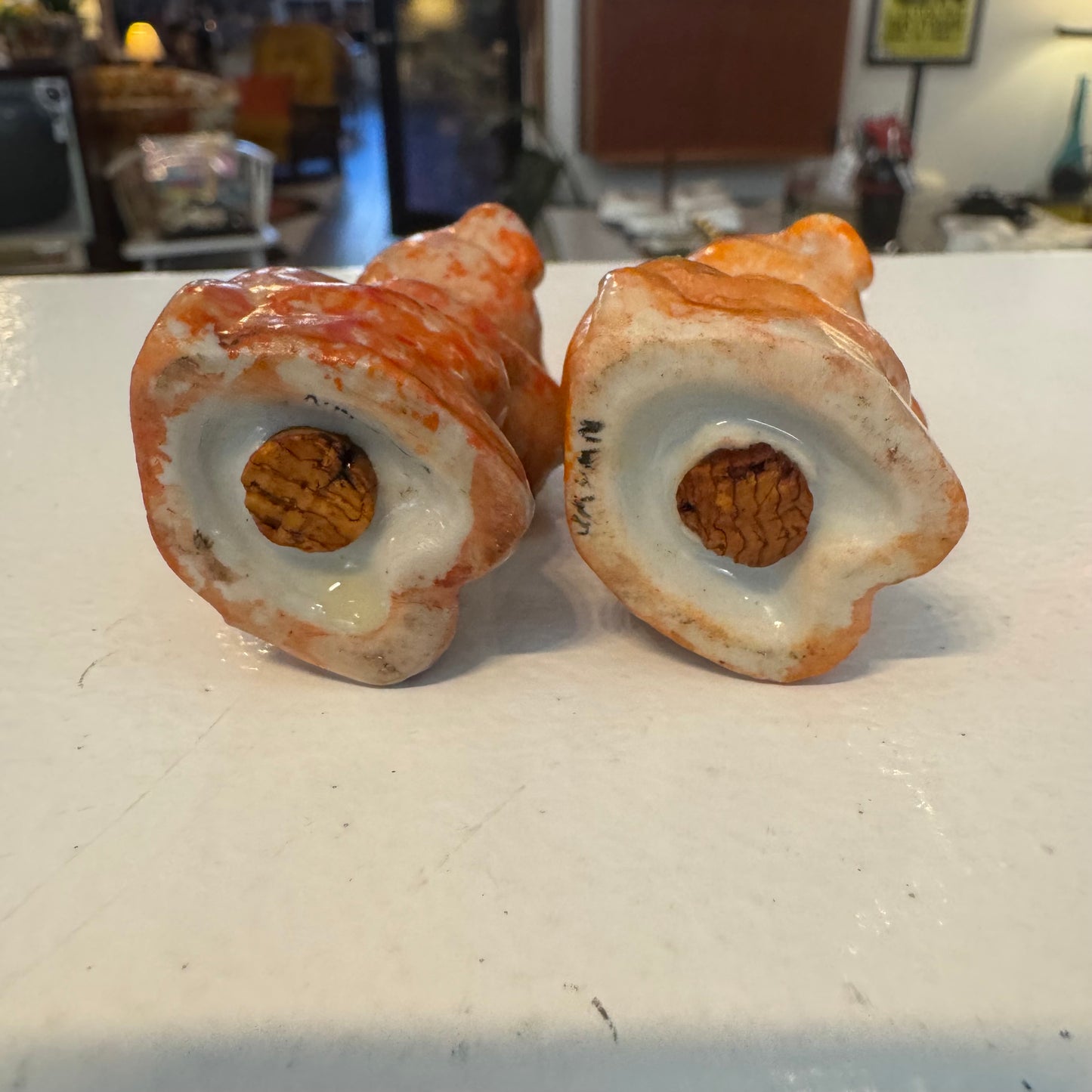 Vintage Puppy Dogs with Green Bows Salt and Pepper Shakers Japan