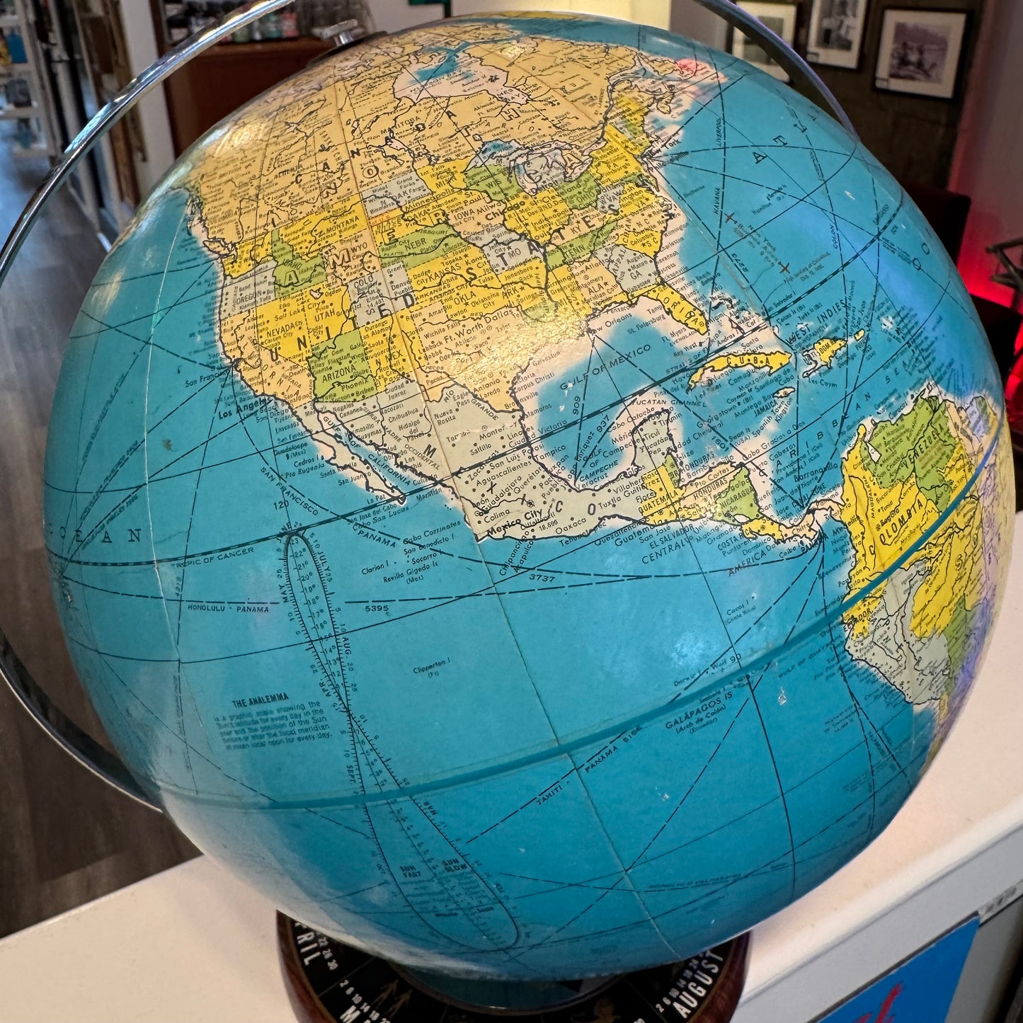 Vintage 1950/60s Rand McNally "World Clock" Desktop Globe