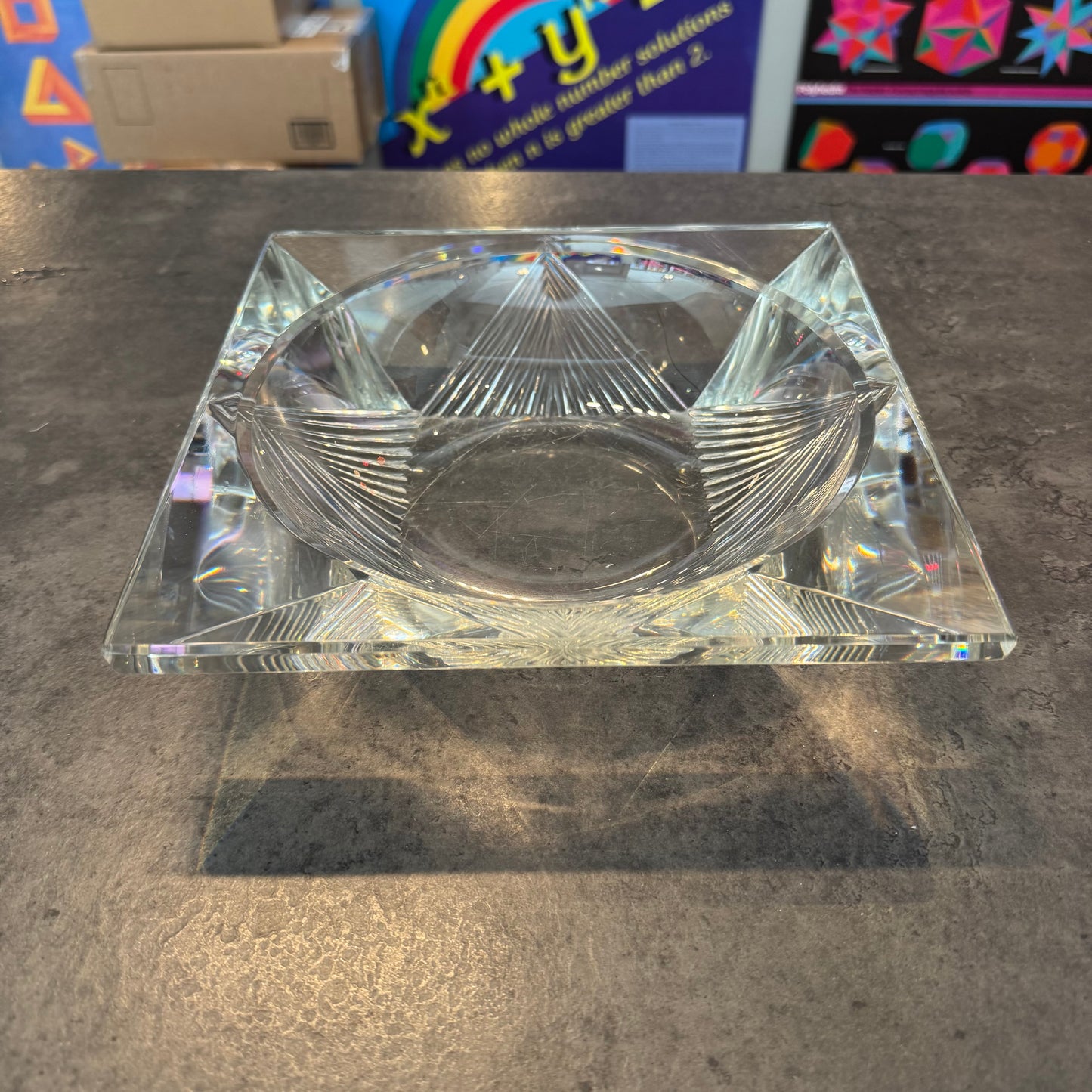 Vintage Heavy Cut Crystal Centerpiece Bowl (6.3 lbs)