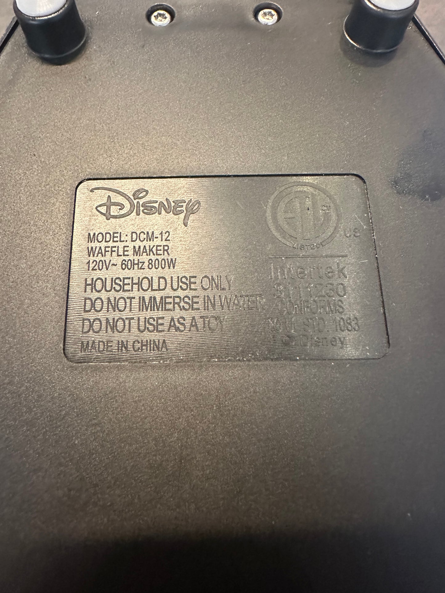 Authentic Disney Mickey Mouse Waffle Maker