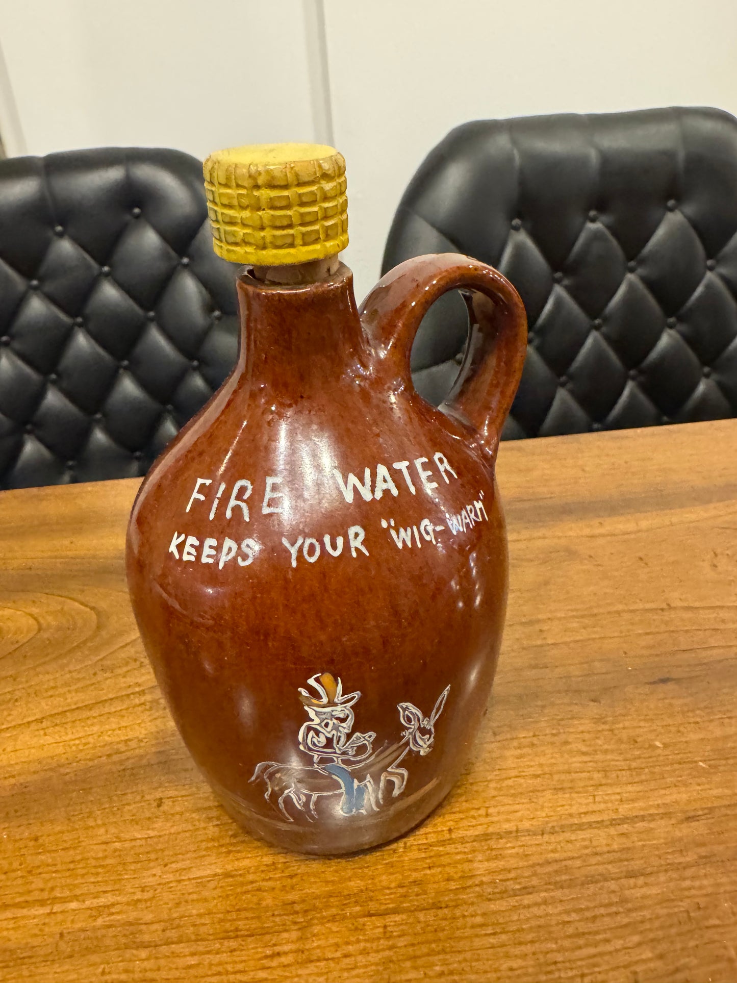 Vintage Mid-Century Italian Ceramic "Fire Water" Decanter Jug
