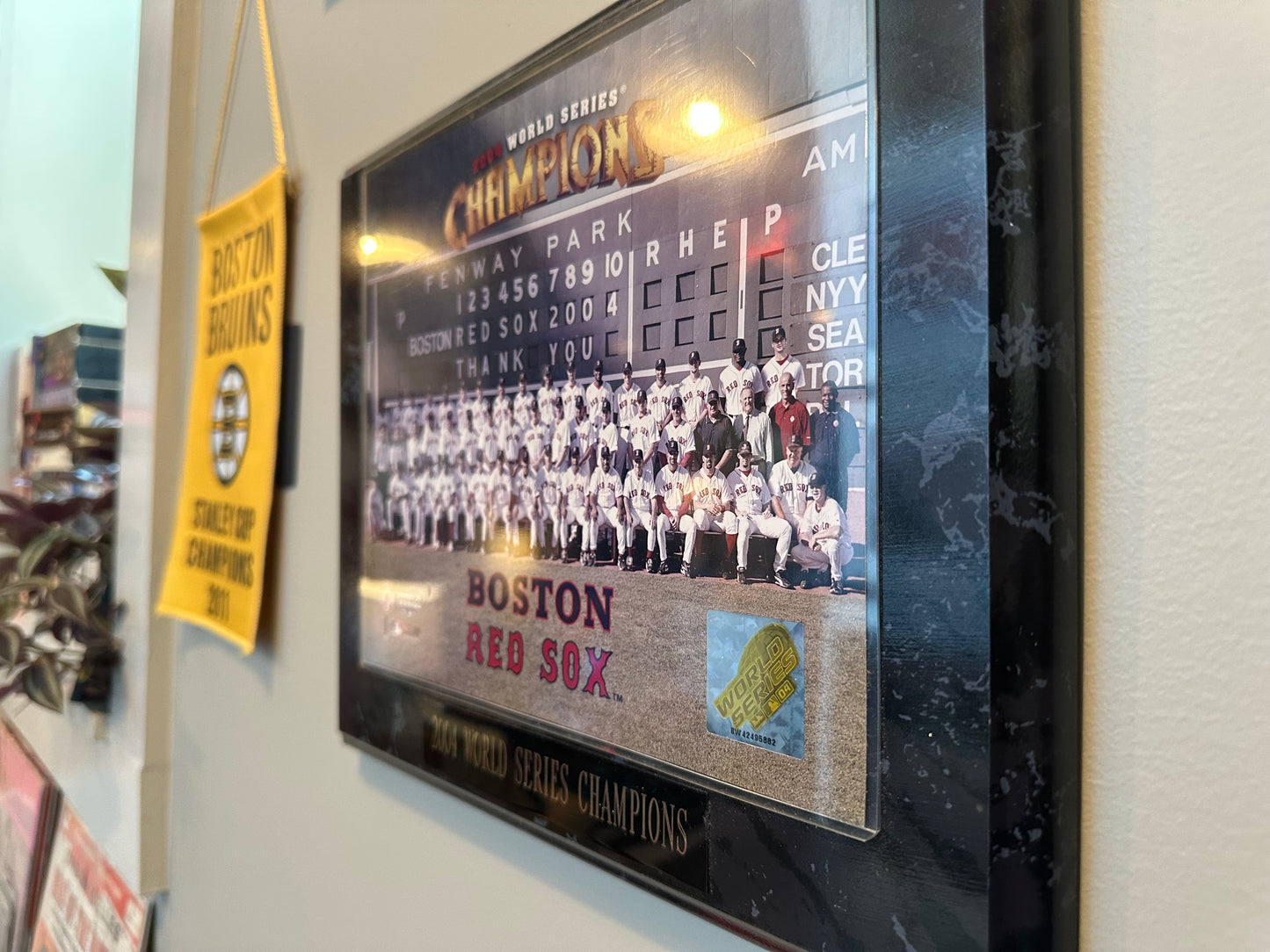 Red Sox 2004 World Series Champion Photo on Plaque