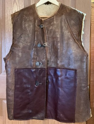 Leather Sherpa Vest