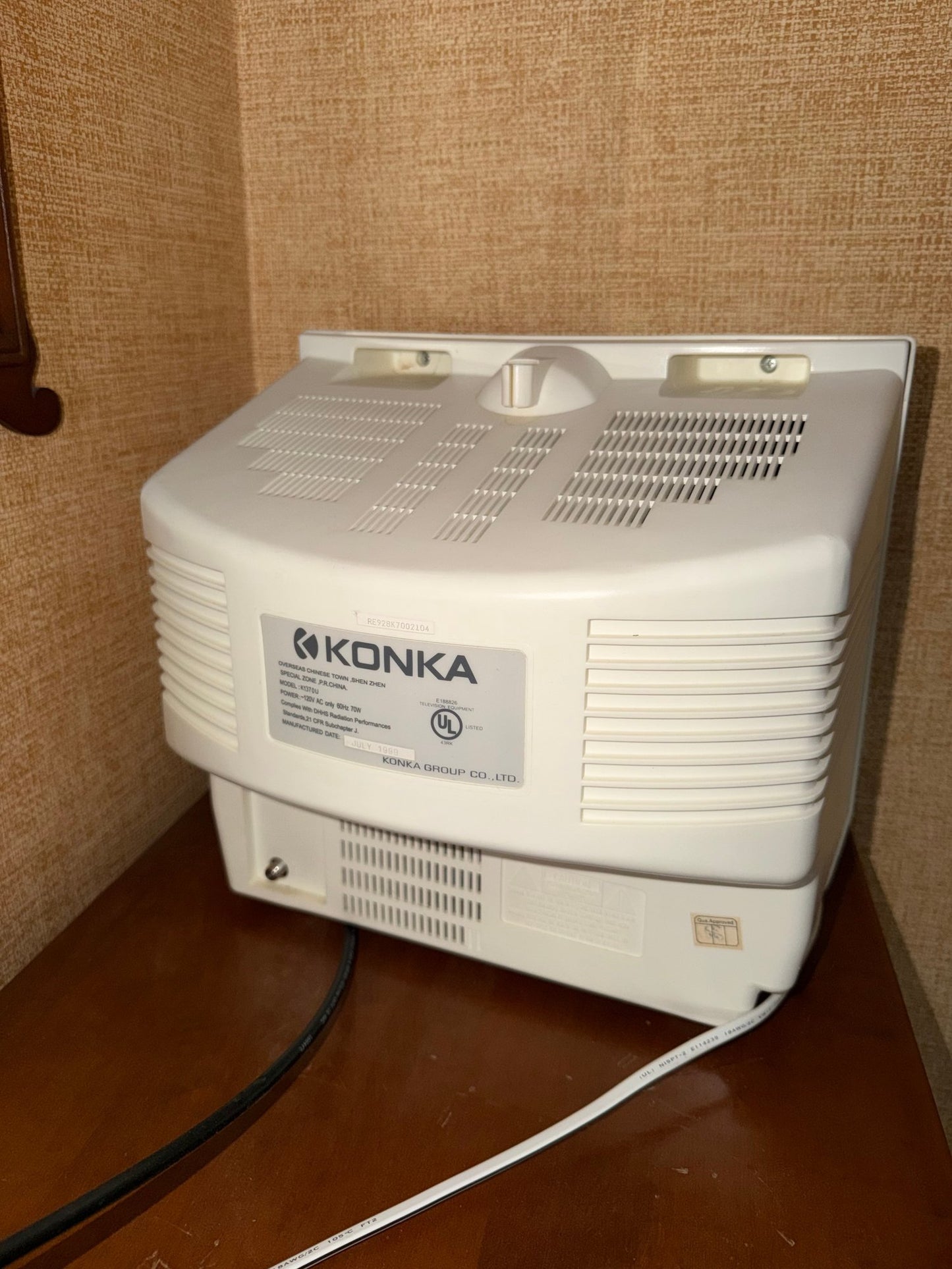 White Konka TV with Remote