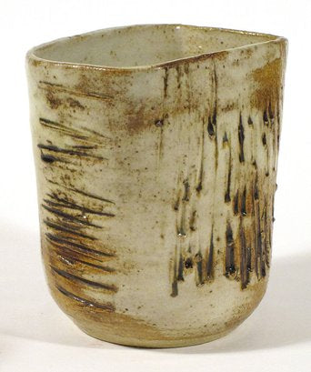 Brown Stoneware with Incised Lines