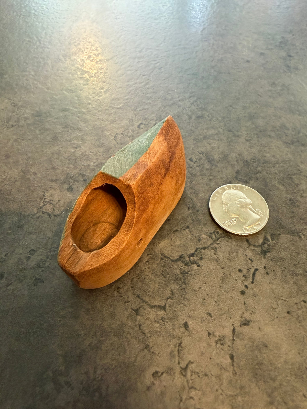 Clog Sabot Style Green Wooden Shoe