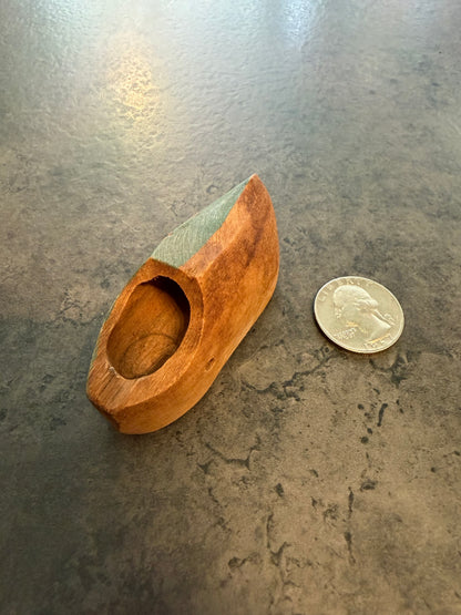 Clog Sabot Style Green Wooden Shoe