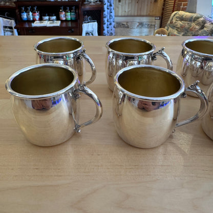 Set of 10 Towle Silver Plated Handled Mugs