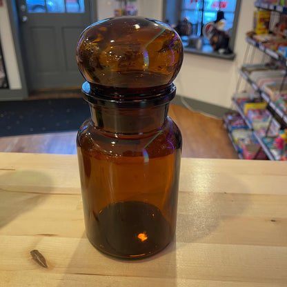 9” Brown Bubble Top Apothecary Jar