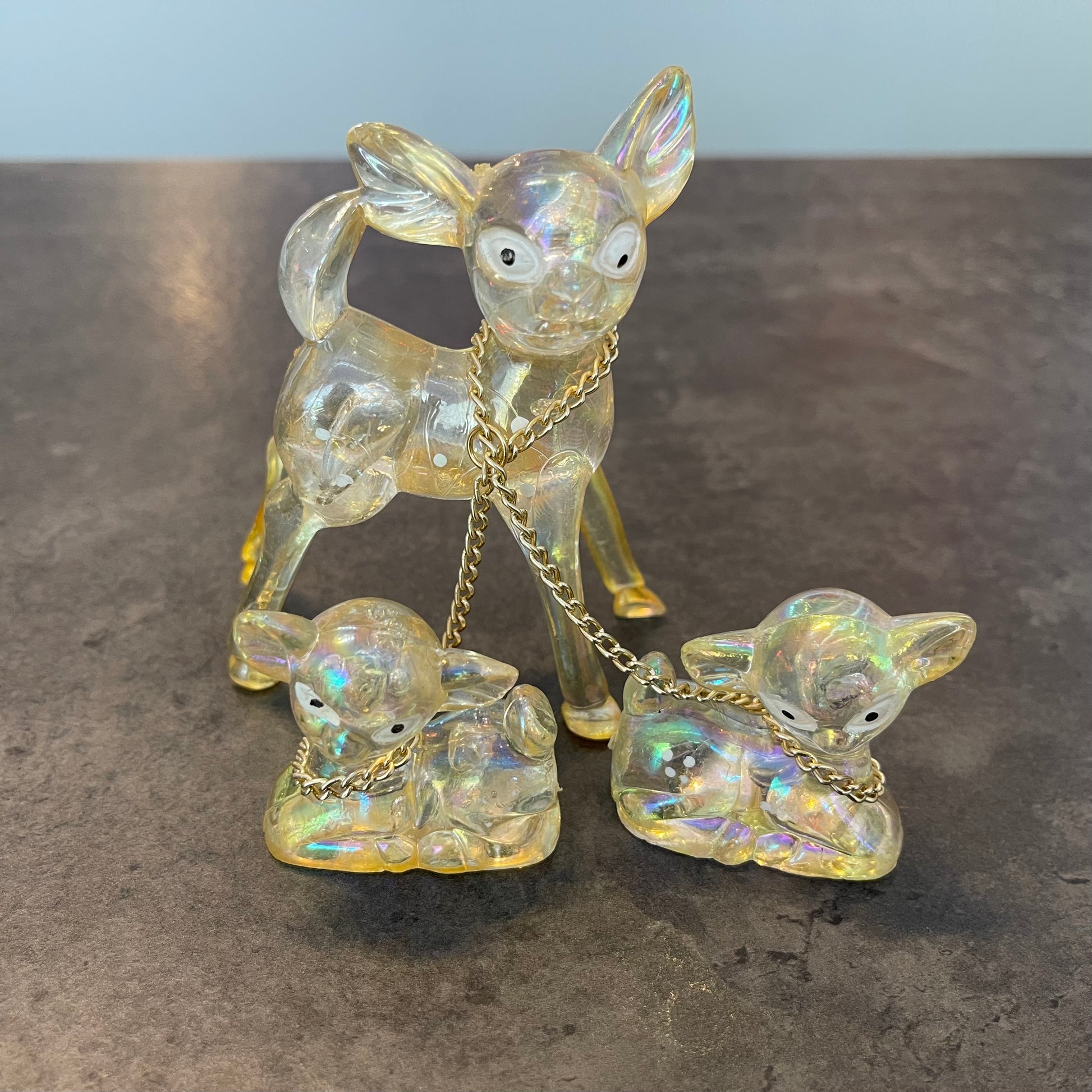 Lucite Deer with Pair of Fawns